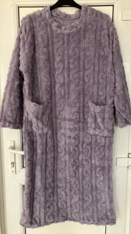 Super Warm Cosy Purple Teddy Fleece Day Dress Nightdress ~ One Size