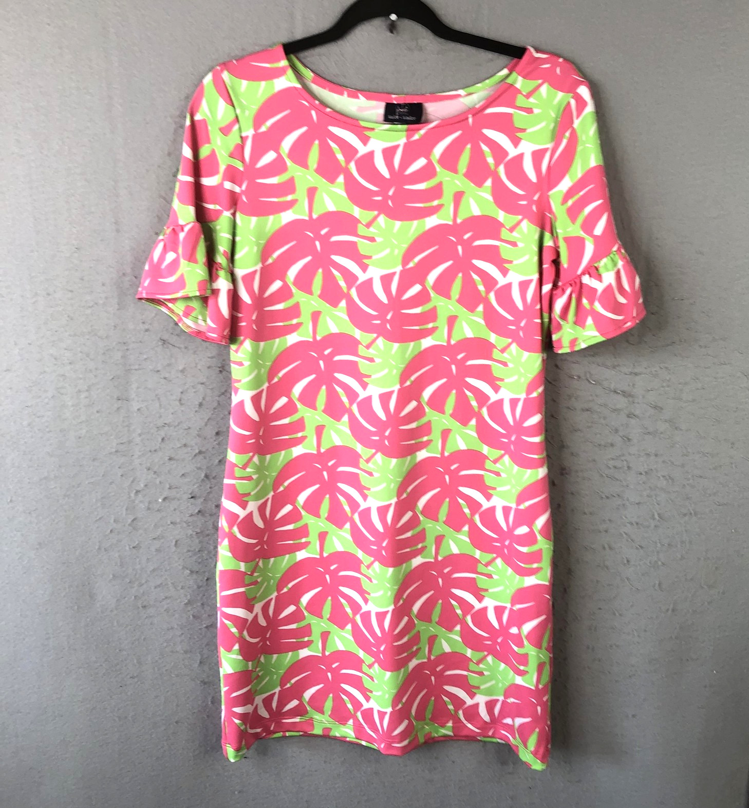 Sailor Sailor Dress Womens XS Leaf Print Bell Sleeve Resortwear Beach Preppy
