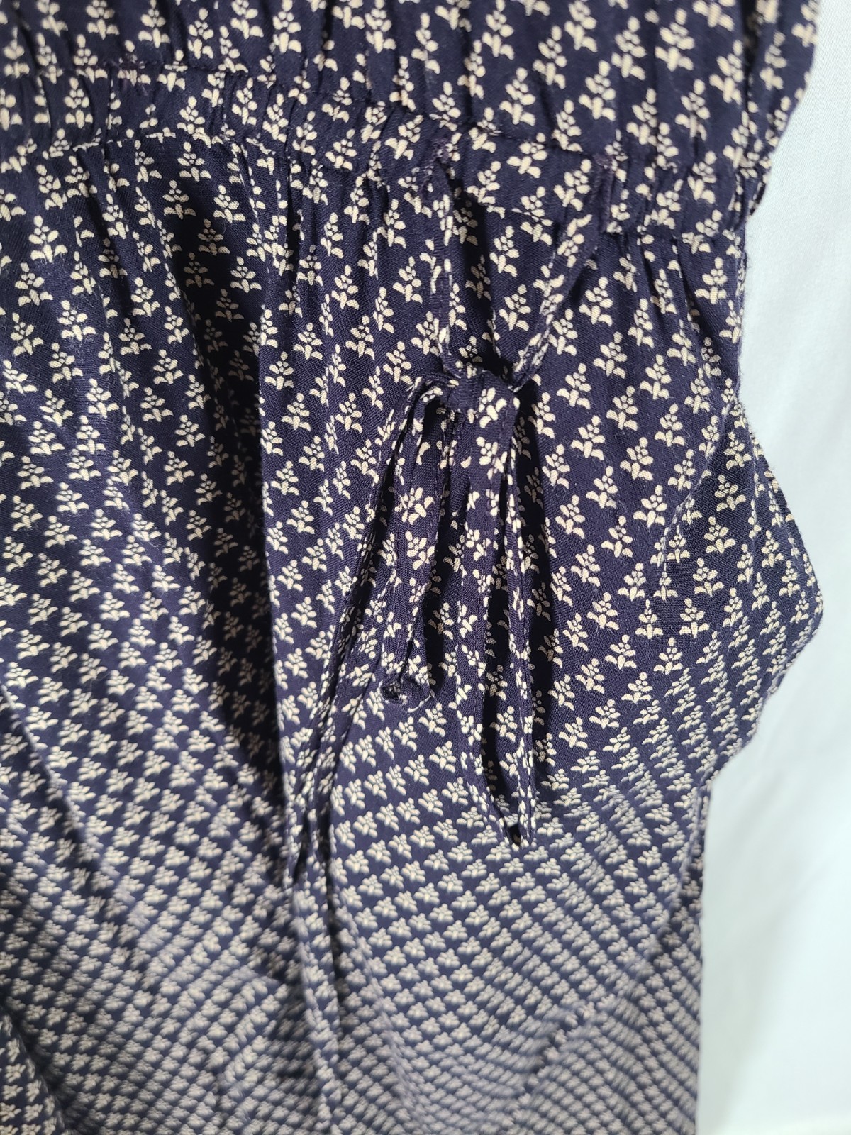 Lucky Brand Women’s Medium BOHO Printed Beaded Studded V-Neck Midi Dress