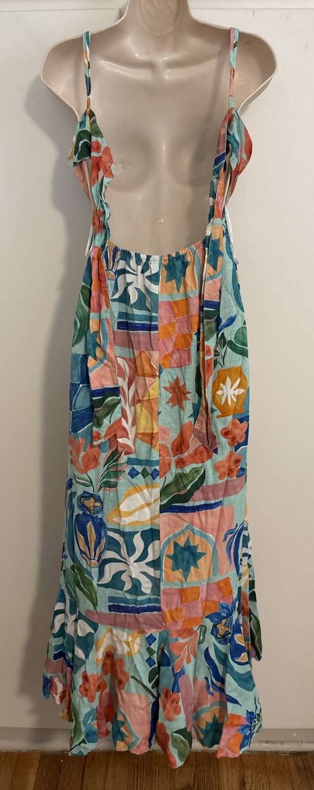Flawless Paper Heart Regular Size Large Colorful Floral Print Long Sun Dress