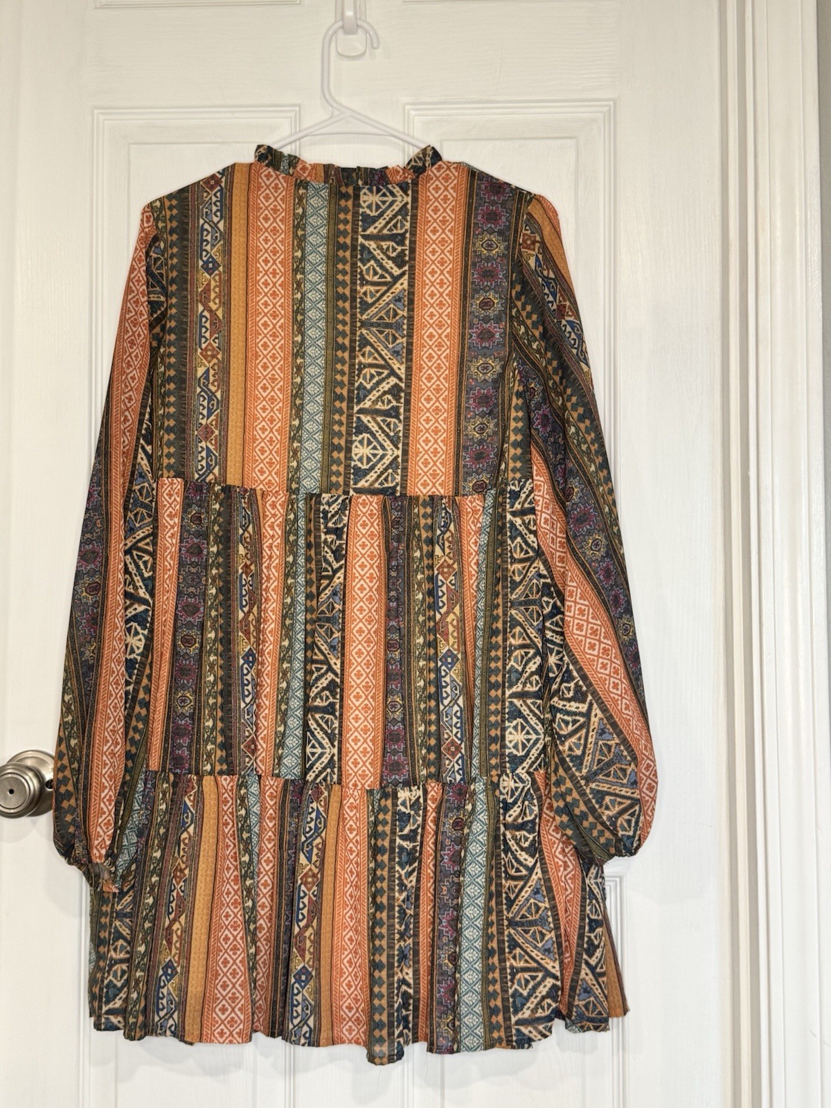Flying Tomato Fall Printed Tiered Boho Dress