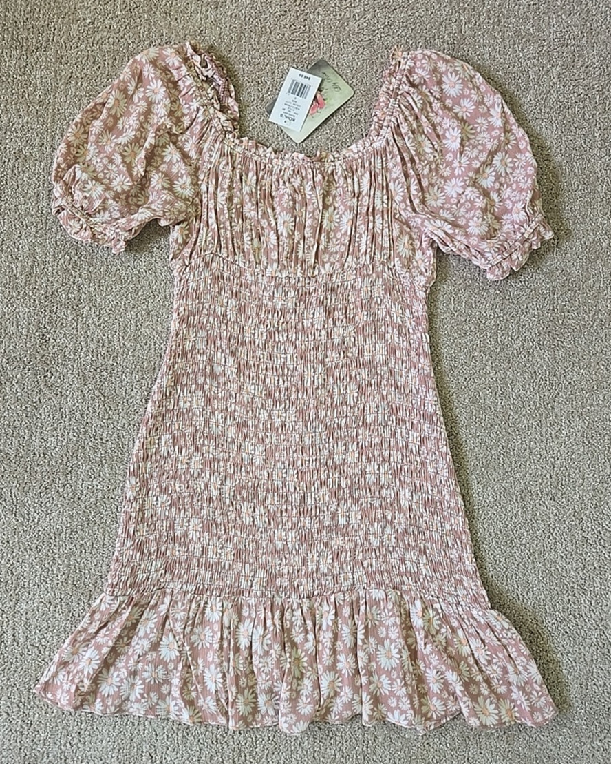 Lily Rose – Daisy Floral Mauve Mini Dress for Juniors – Size Small – Brand New