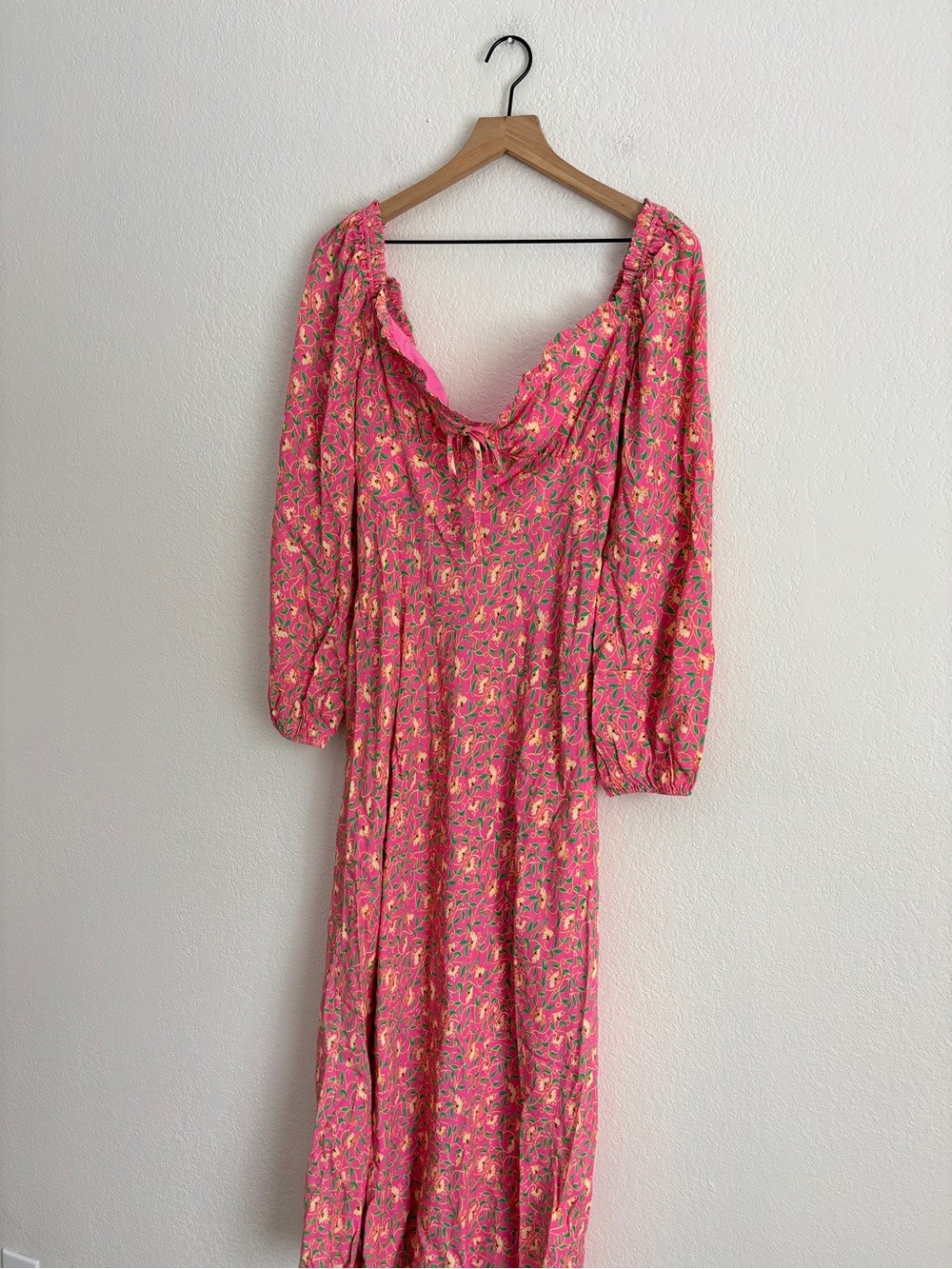 RIXO Olimani tie-detailed floral-print crepe de chine midi