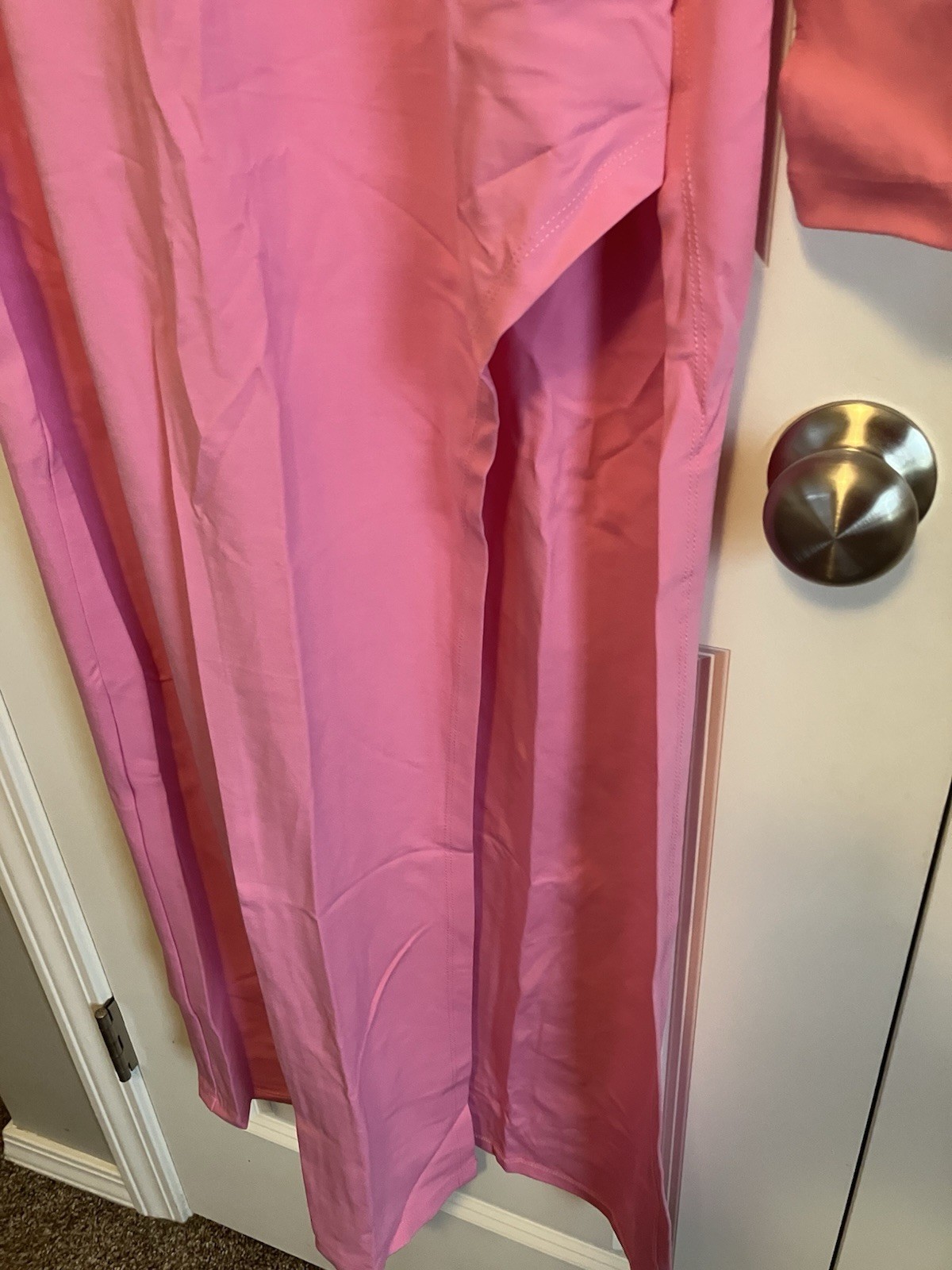 The Drop Pink Maxi Stretch Side Slit Long Sleeve XS Removable Shoulder Pads C998
