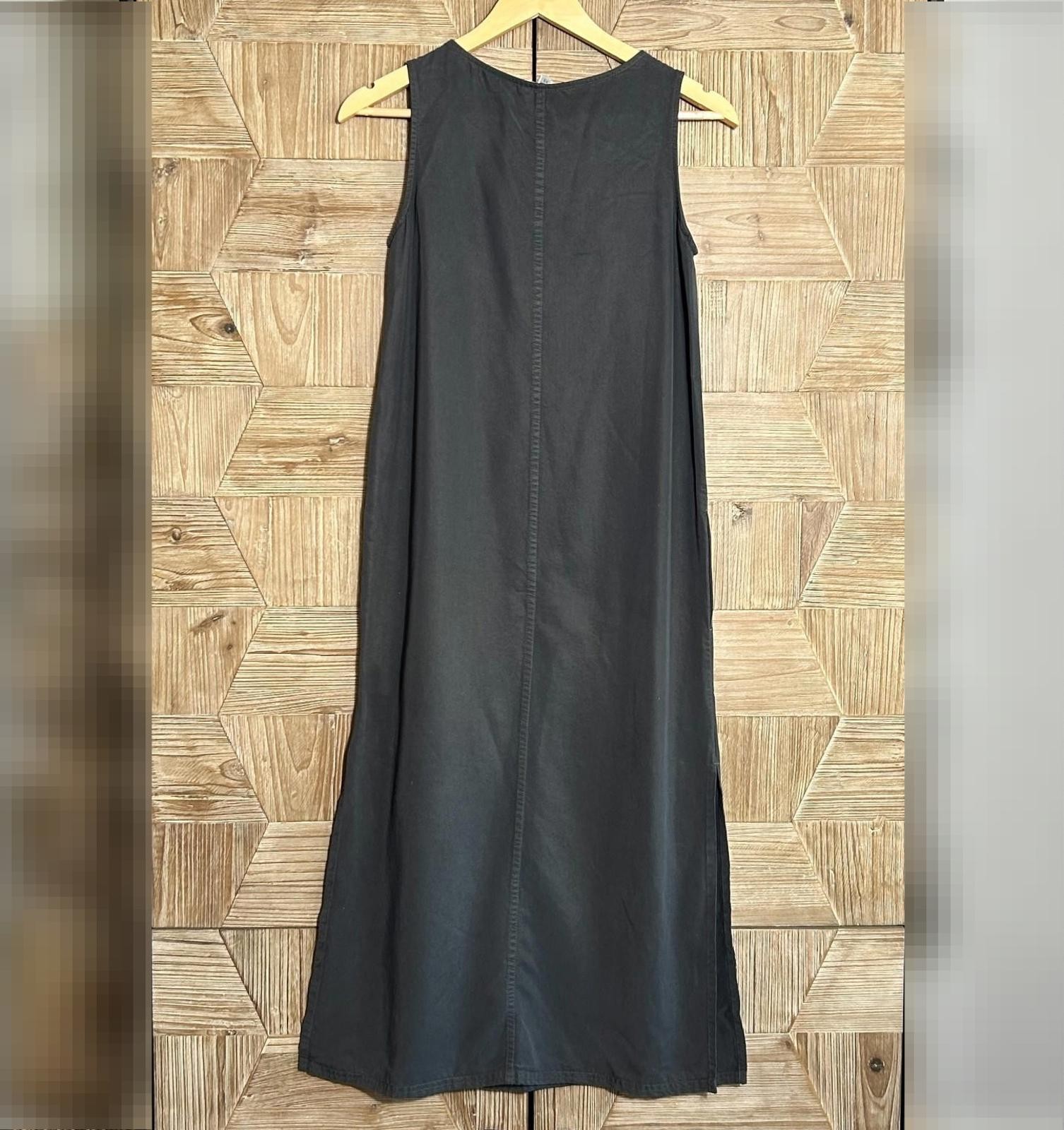 AKS Amy K Su Womens Minimalist Black Sleeveless Tencel Capsule Maxi Dress PXS