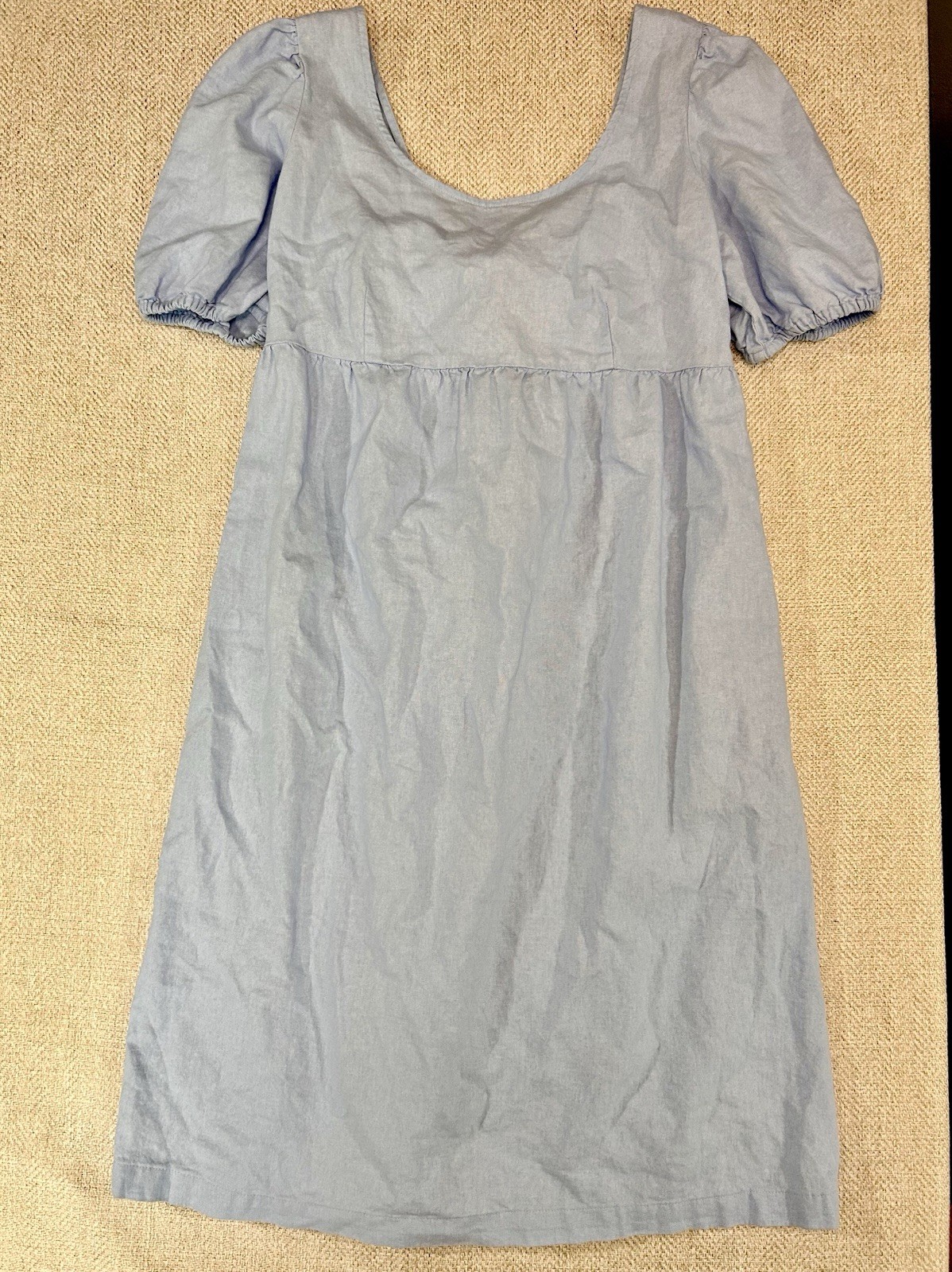 Isabel Maternity by Ingrid & Isabel Blu Casual Linen Dress Size Small Baby Doll