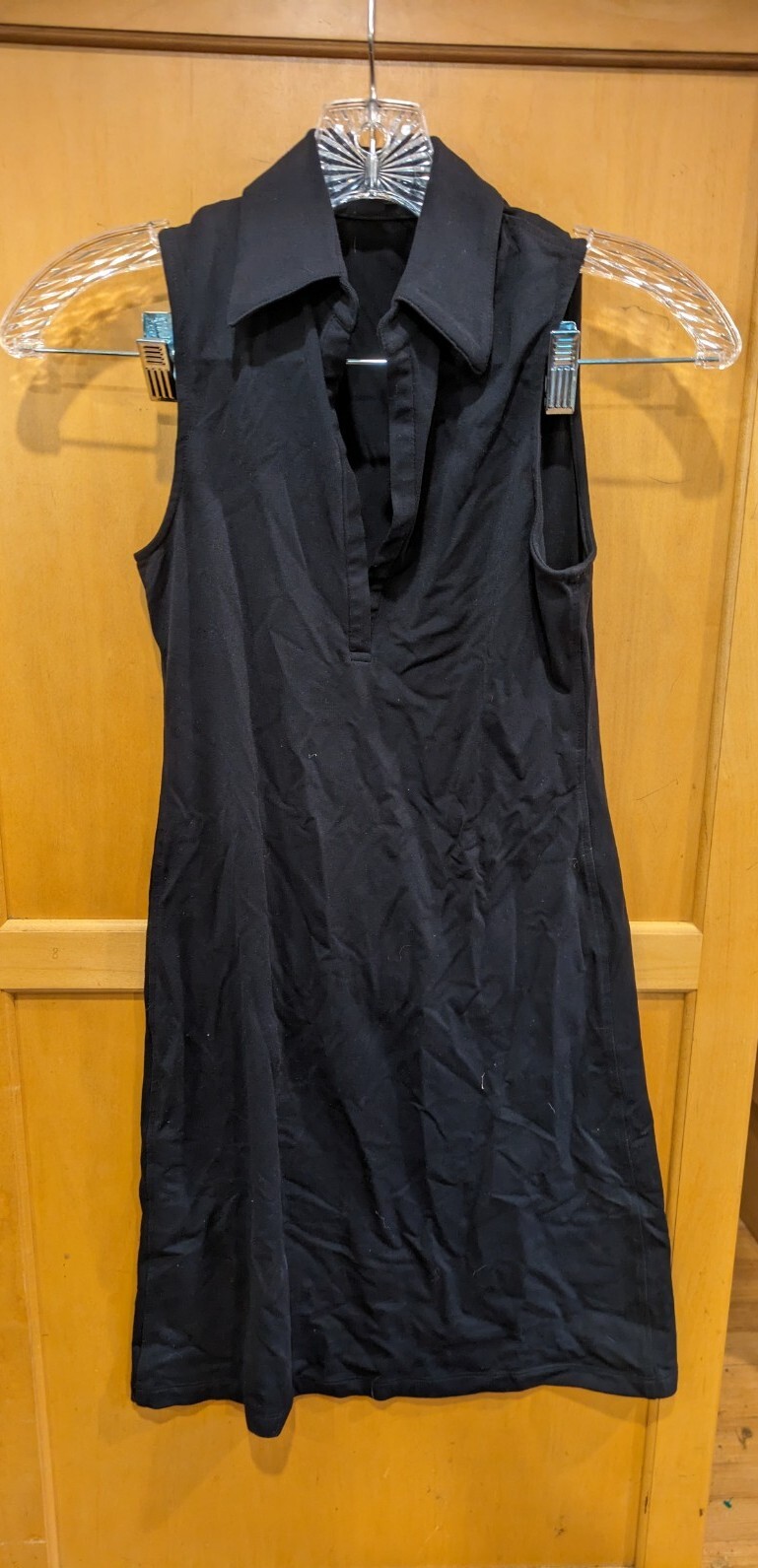 Theory Womens Collared V Neck Sleeveless Short Shift Tank Dress Black Size XS