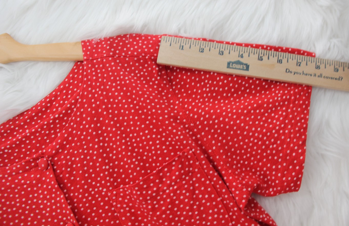 Vintage 1990s Capacity Knits Midi Red Ditsy Cotton Cottagecore Prairie Farm M