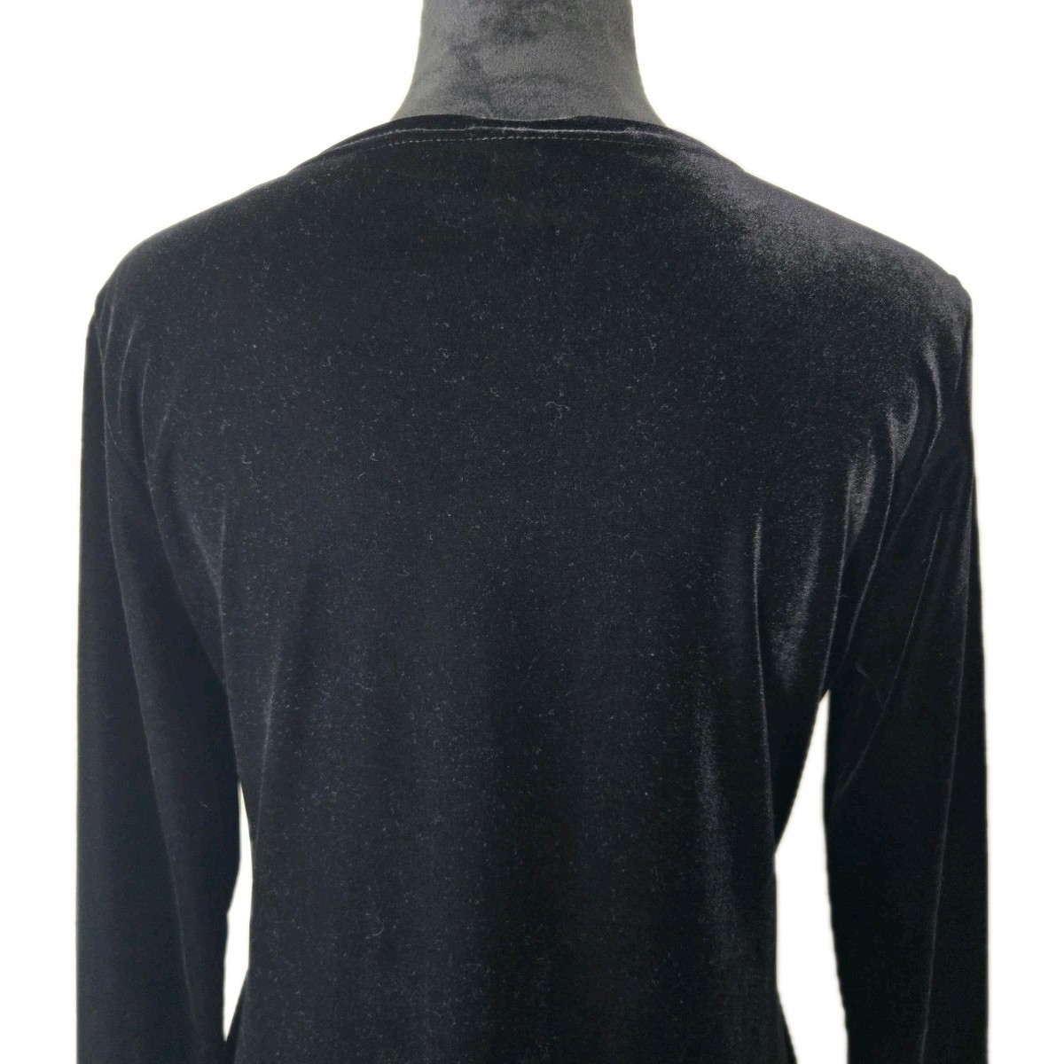 Jacqueline Ferrar Black Velvet Long Sleeve Midi Dress Size 6 Classic Holiday