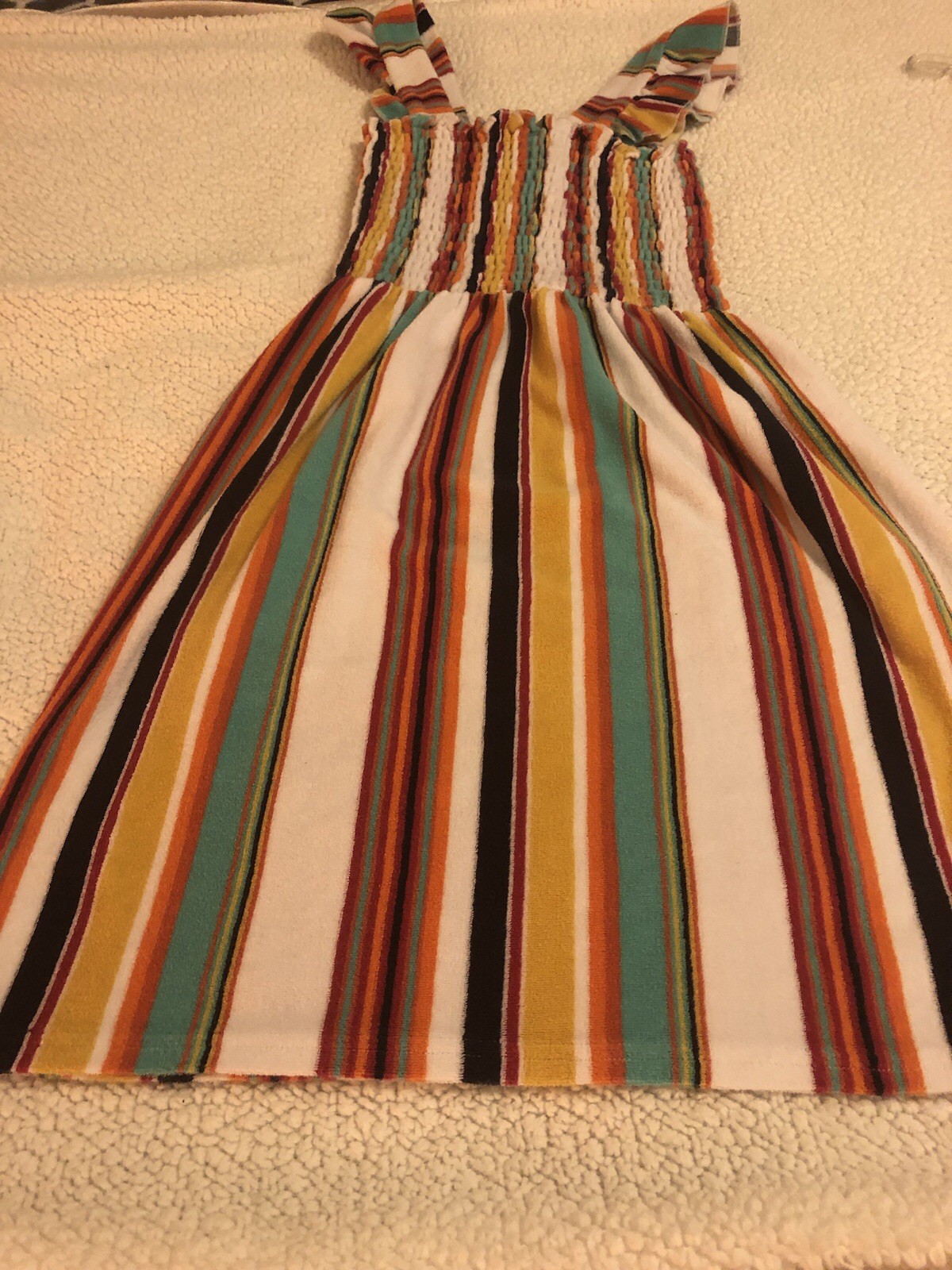 Juicy Couture Black Label Terry Multicolor Vertically Striped Halter Dress Sz XS