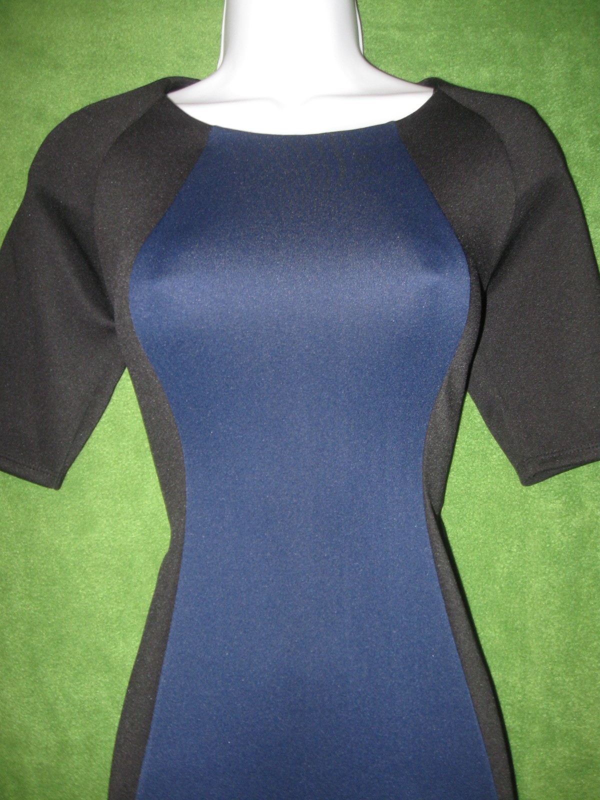 Nine & Co. Blue Black Colorblock Stretch Knit Work Social Dress 2 NWT $89 MISC