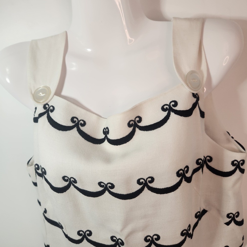 Marlow Black and Cream Wave Pattern Midi Dress