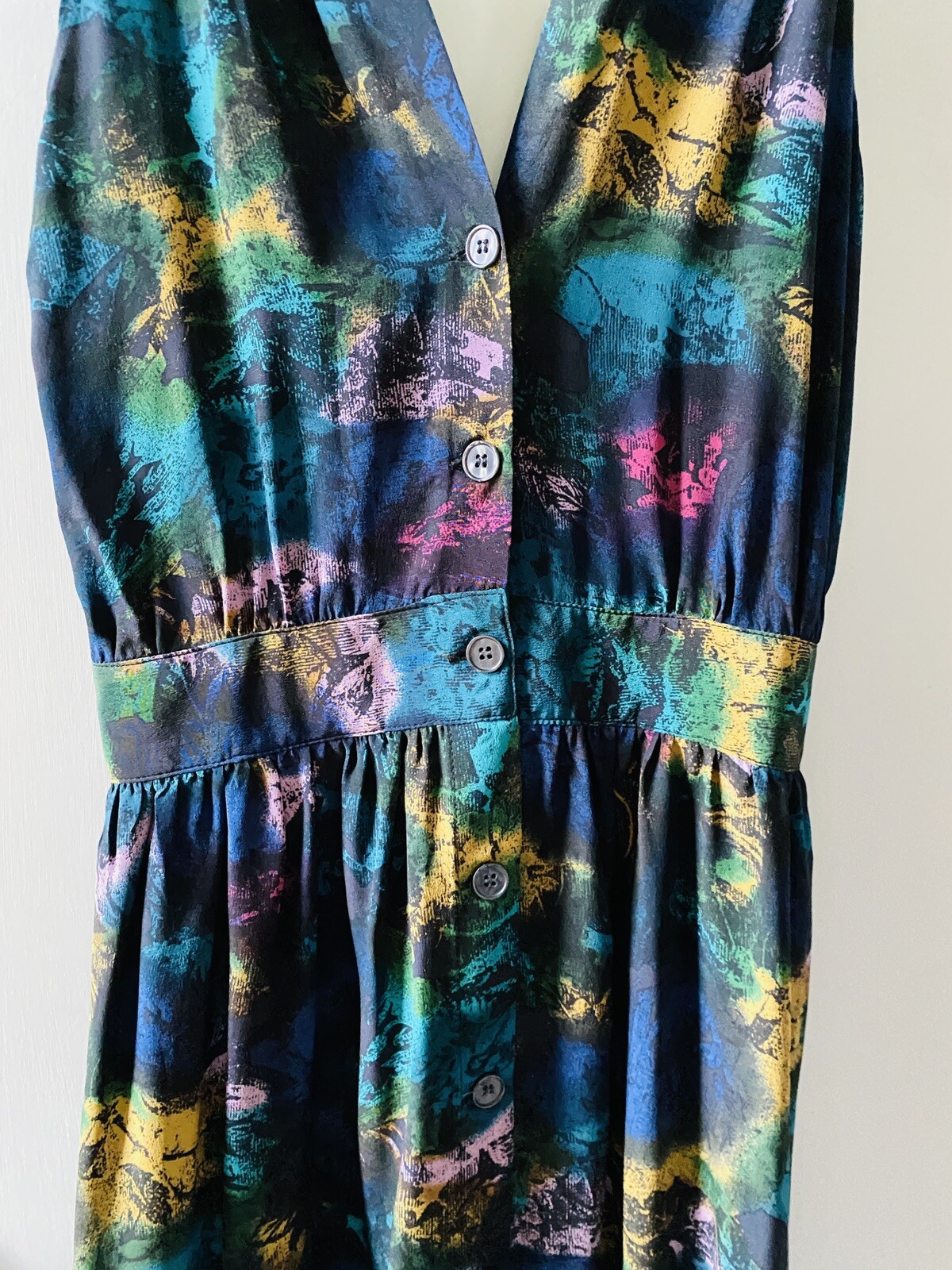 NO 6 STORE Back Button Silk V-neck Pocket Dress SIZE SMALL~ US 4 $525