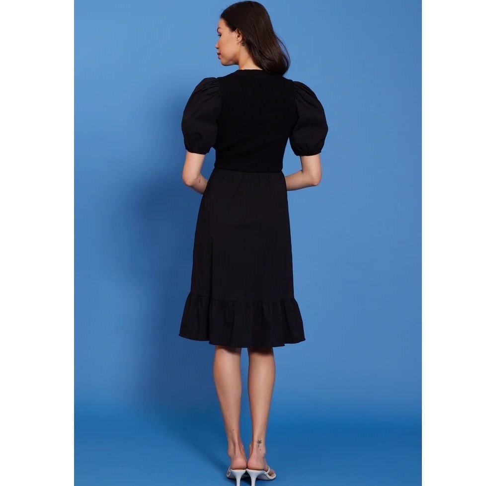 Lucy Paris Black Mixed Knit Dress | XS