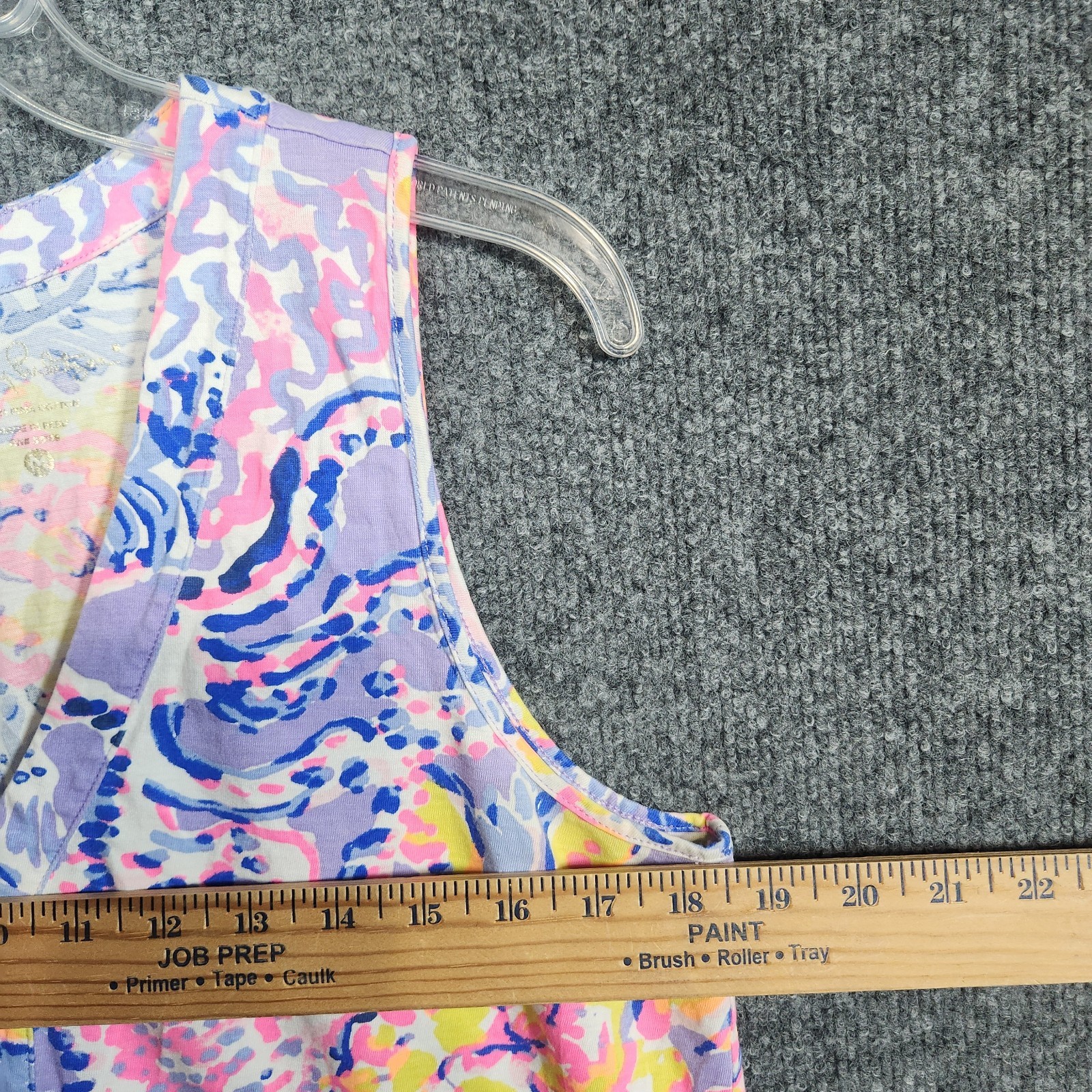 Lilly Pulitzer Womens Amina Swing Dress Medium Lilac Verbena V-Neck Pima Cotton
