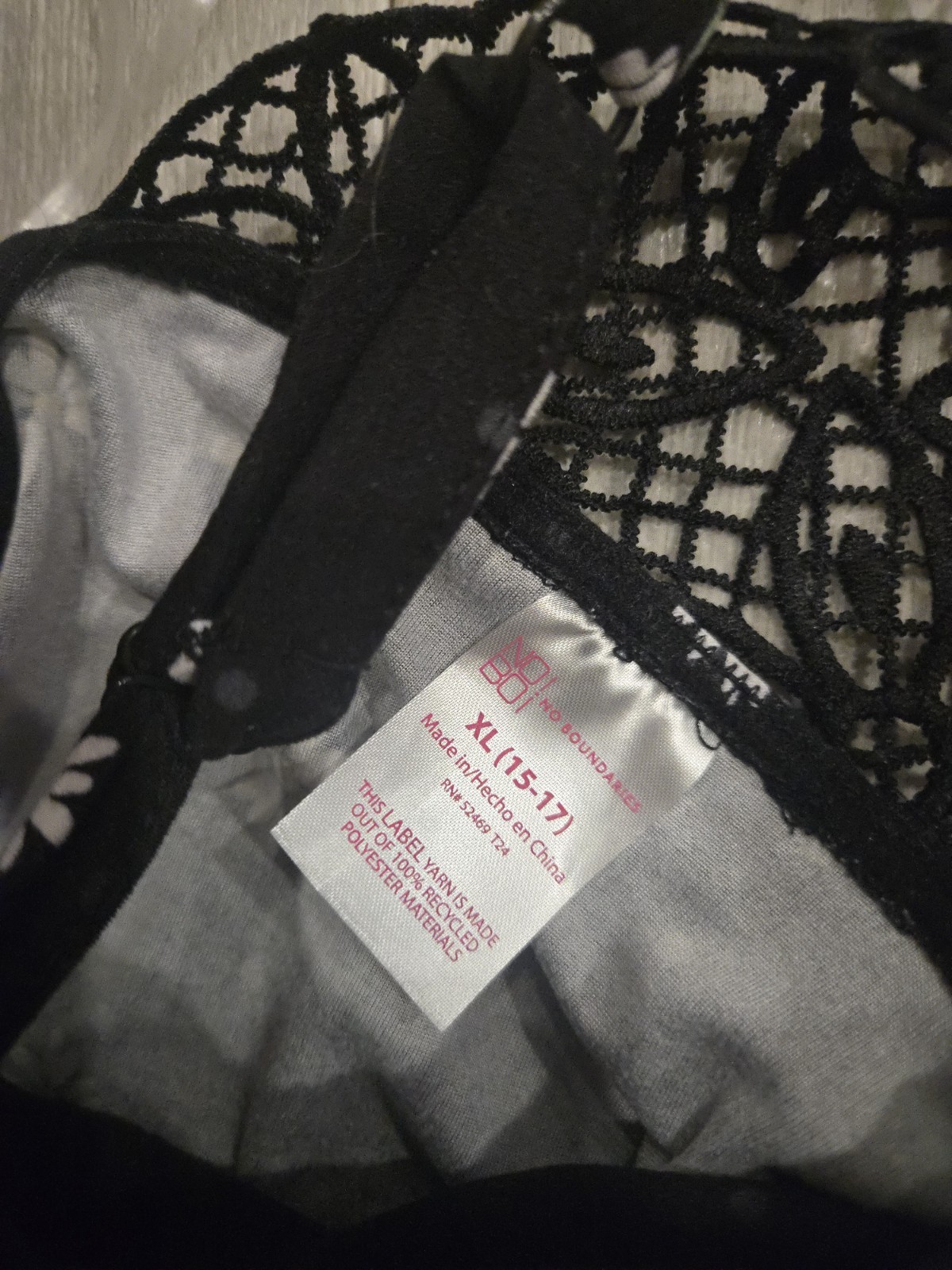 No Boundaries Black & White Daisy Floral Lace Back Strappy Midi Sundress XL