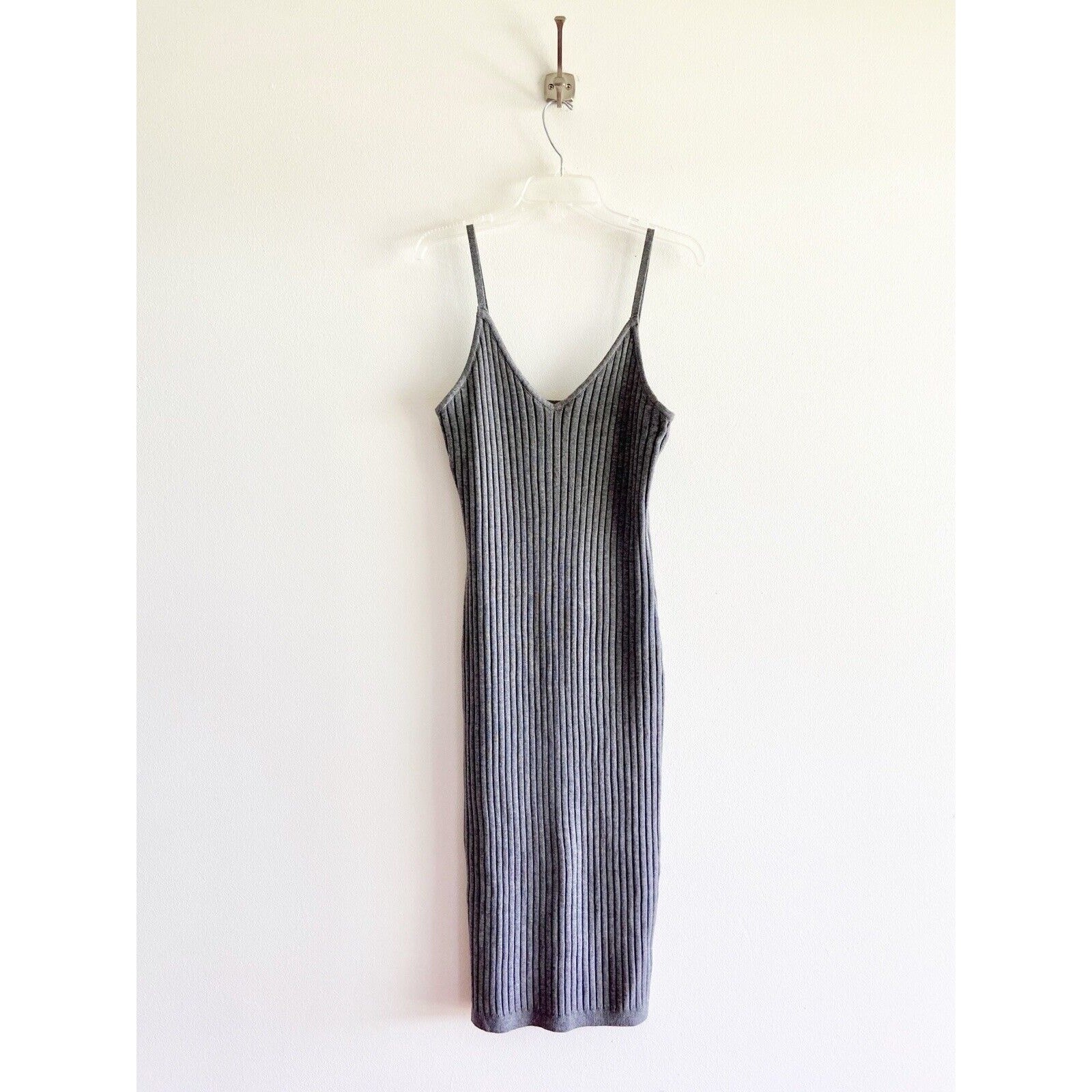 7 For All Mankind gray ribbed dress and cardigan set Minimal Medium