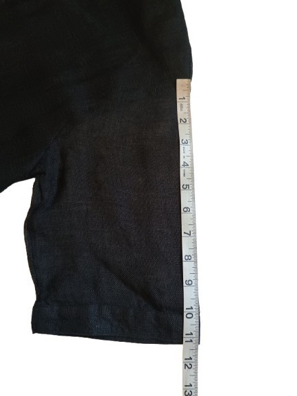 NWT Becasa Black Ruffle Tiered 3/4 Sleeve Linen Shorty Dress Size: XL