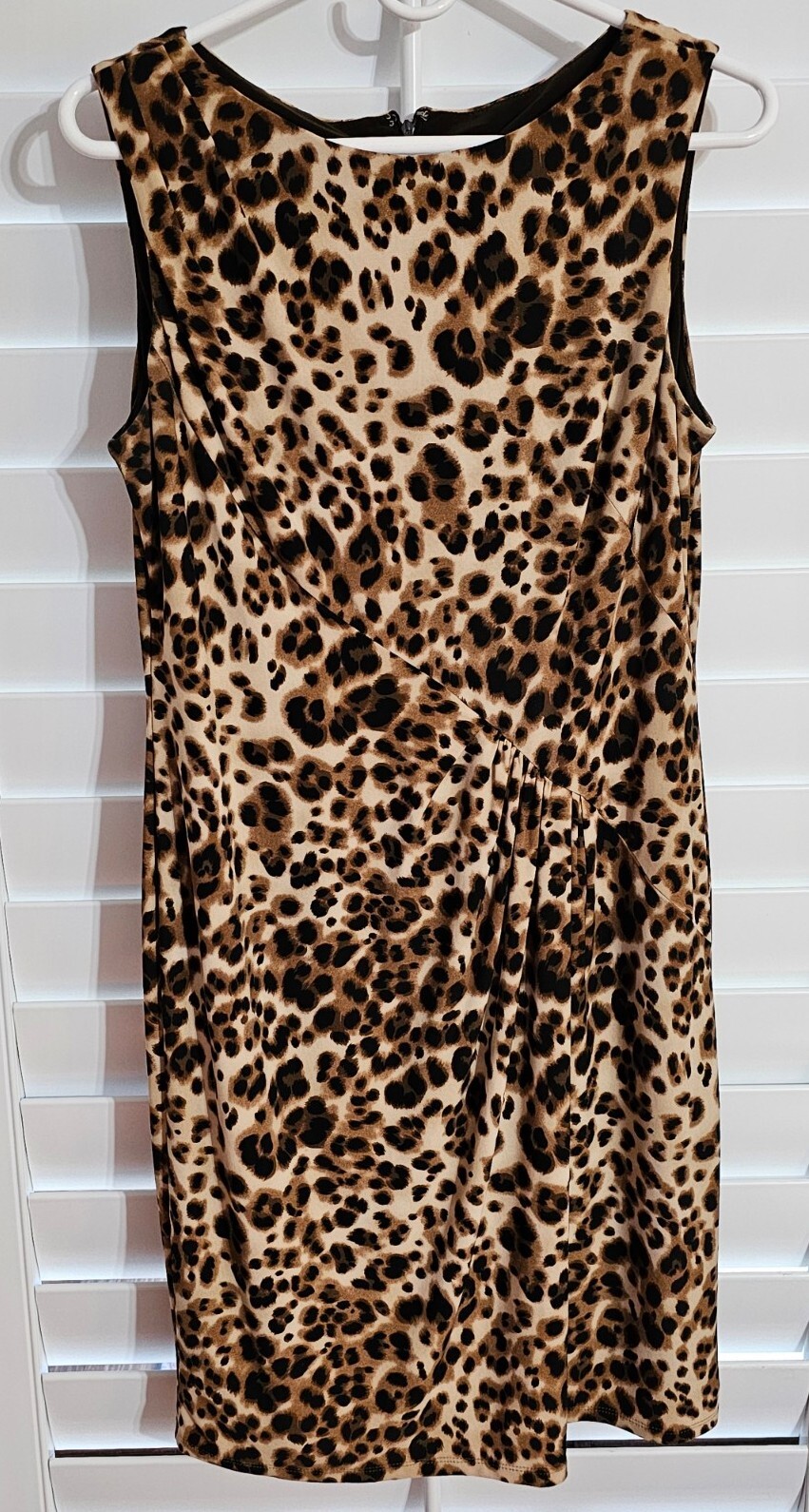Jones New York Leopard Print Dress Size 10 95% Polyester 5% Spandex