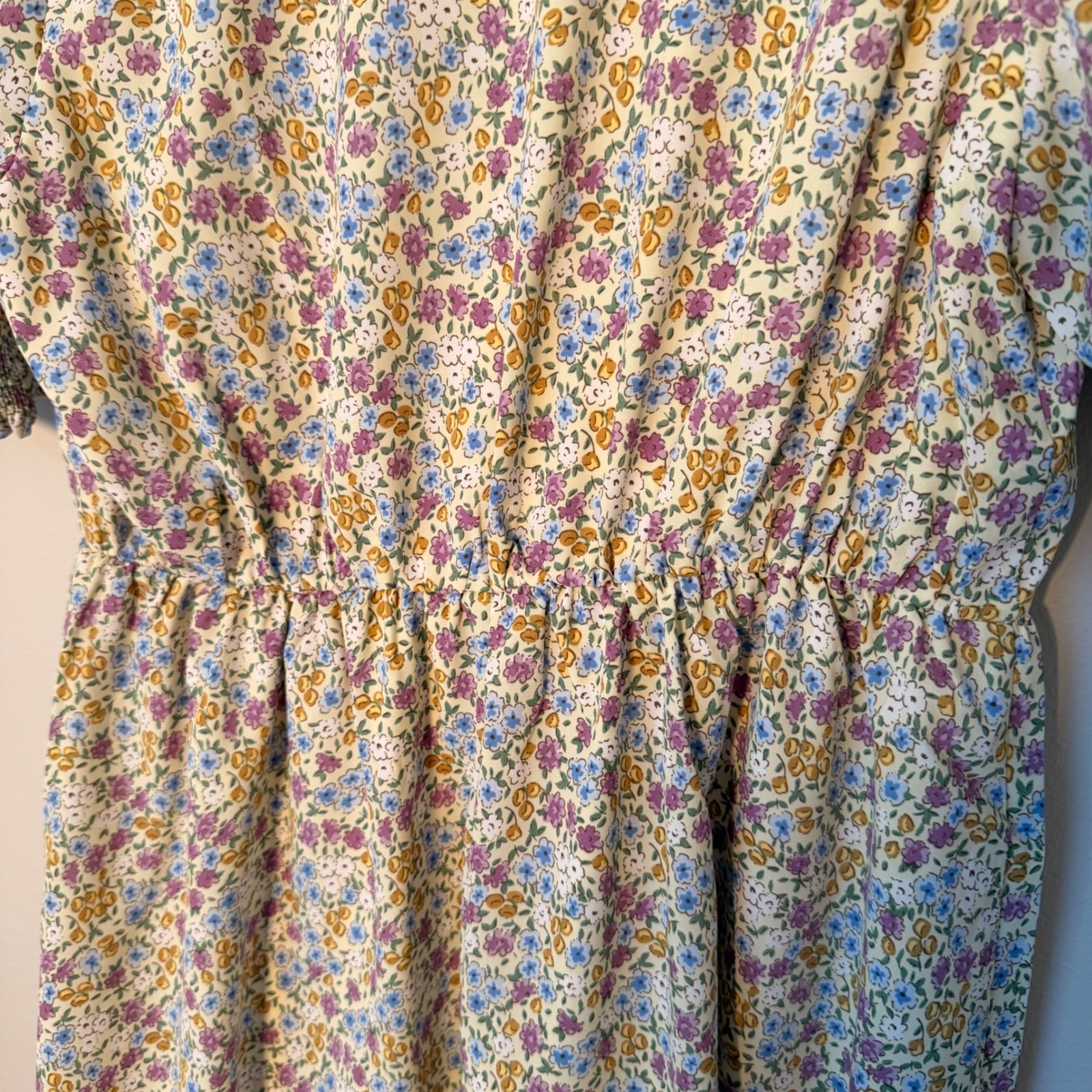 Cottagecore Floral Lightweight Lined Floral Summer Mini Dress NEW (LG) Romantic