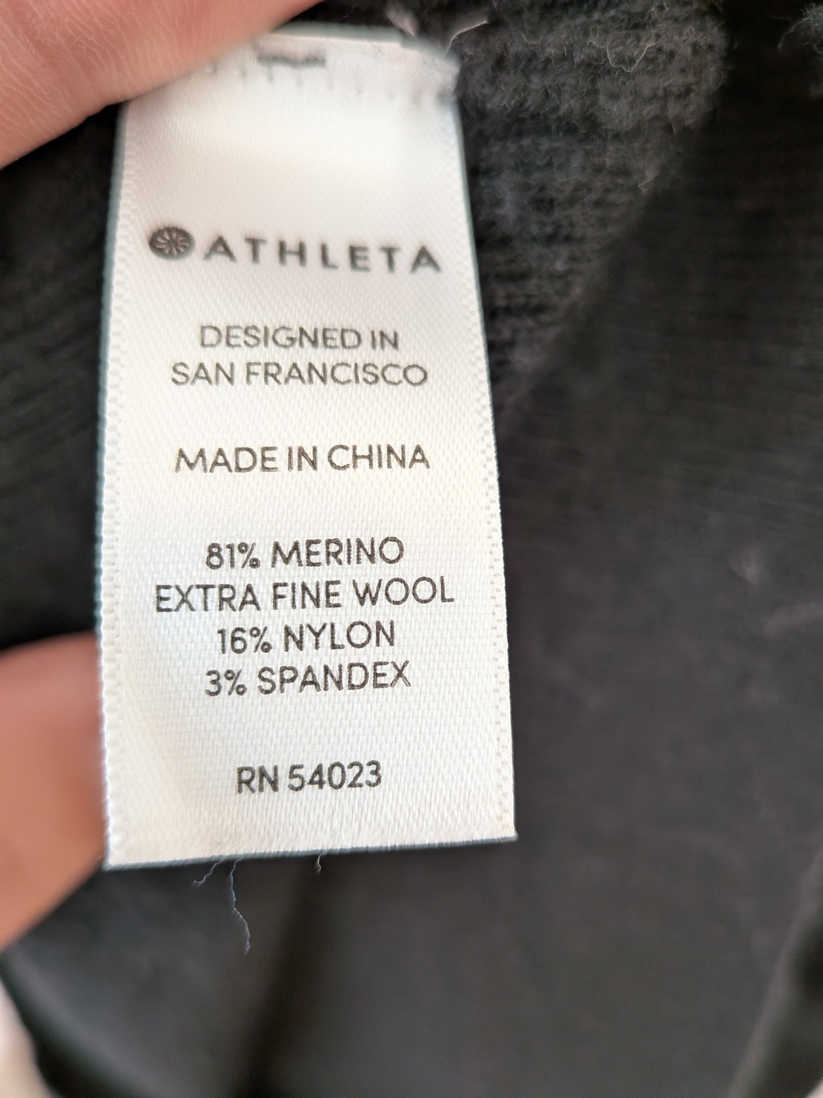Athleta Merino Wool Midi Sweater Dress Black Sleeveless Ribbed Size L