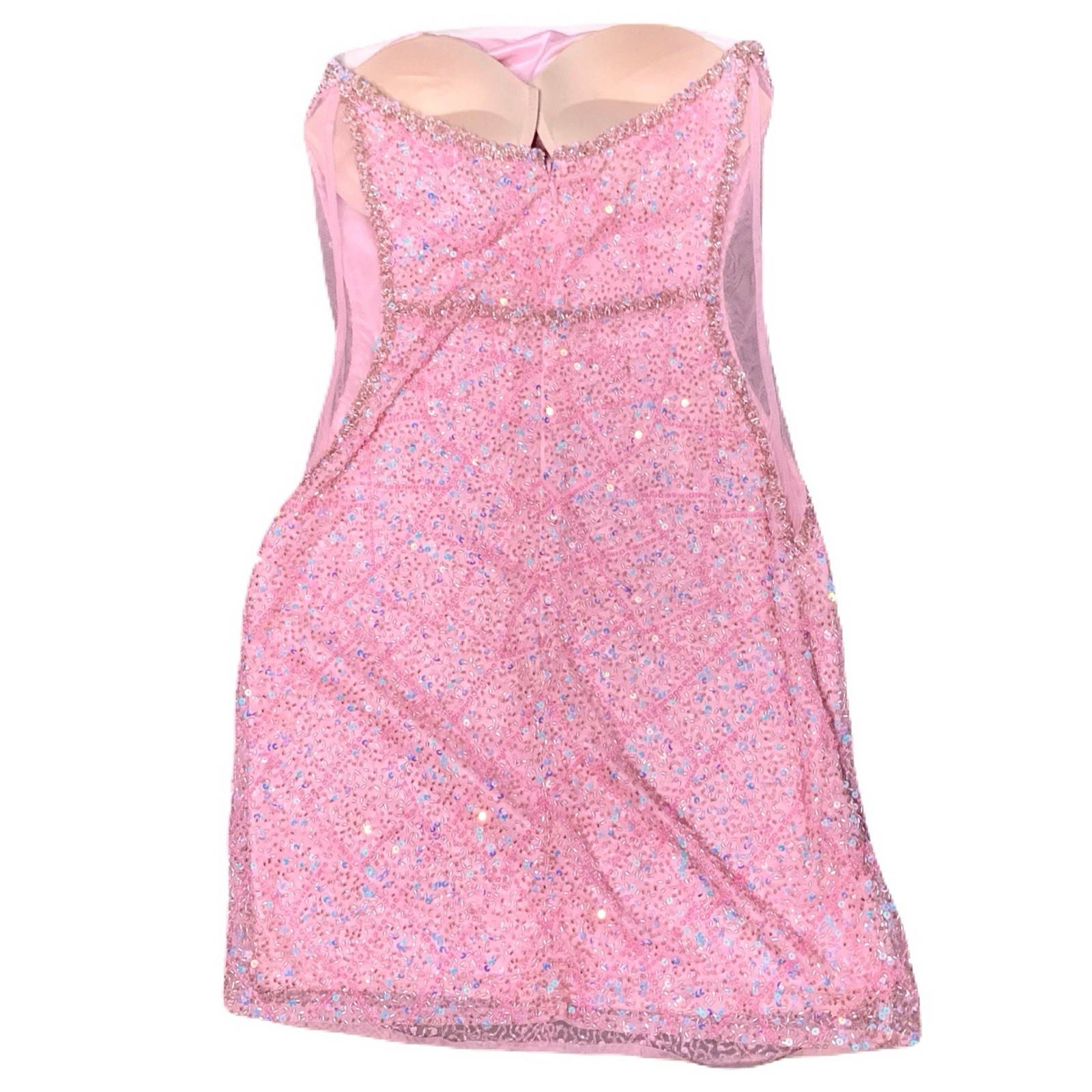 Sophia Thomas 0 Pink Beaded Strapless Mini Dress Prom HOCO Party Formal Cocktail
