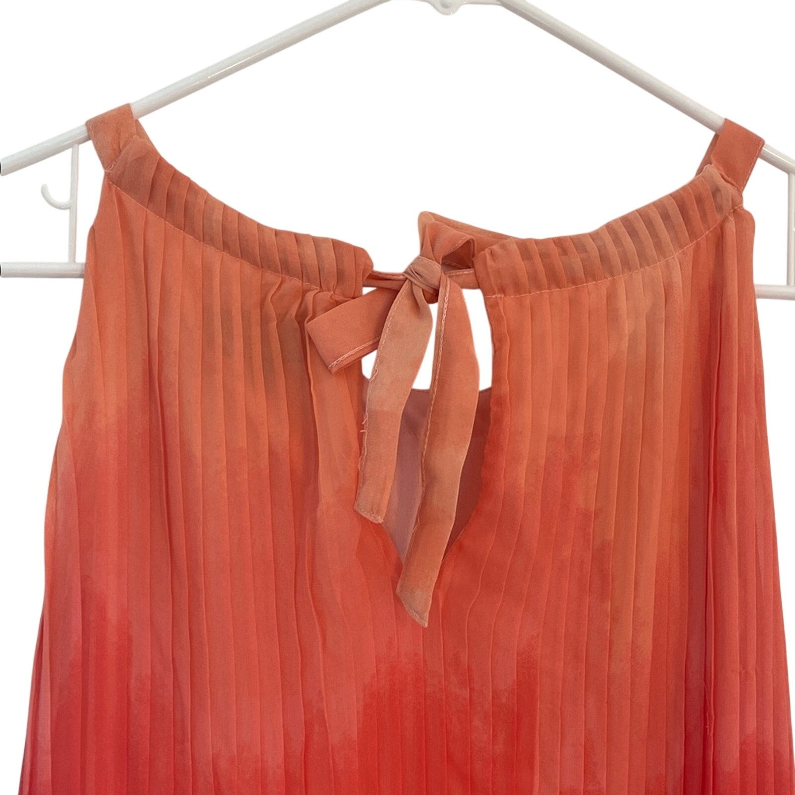 Apt. 9 Ombre Pleated Halter Swing Dress pink orange size 12 baby doll