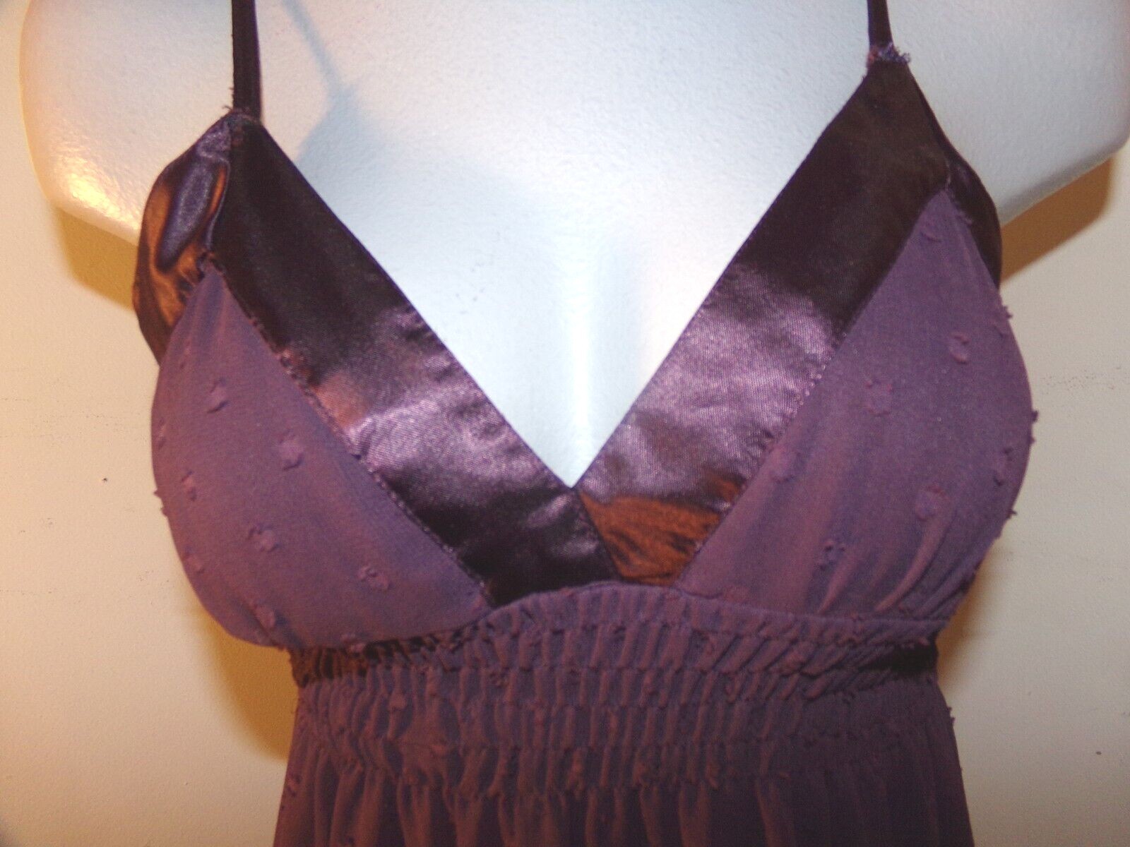 NWT $35 PINK COLLECTION Size Small Wine Maxi Dress Party Cruise Spaghetti Straps