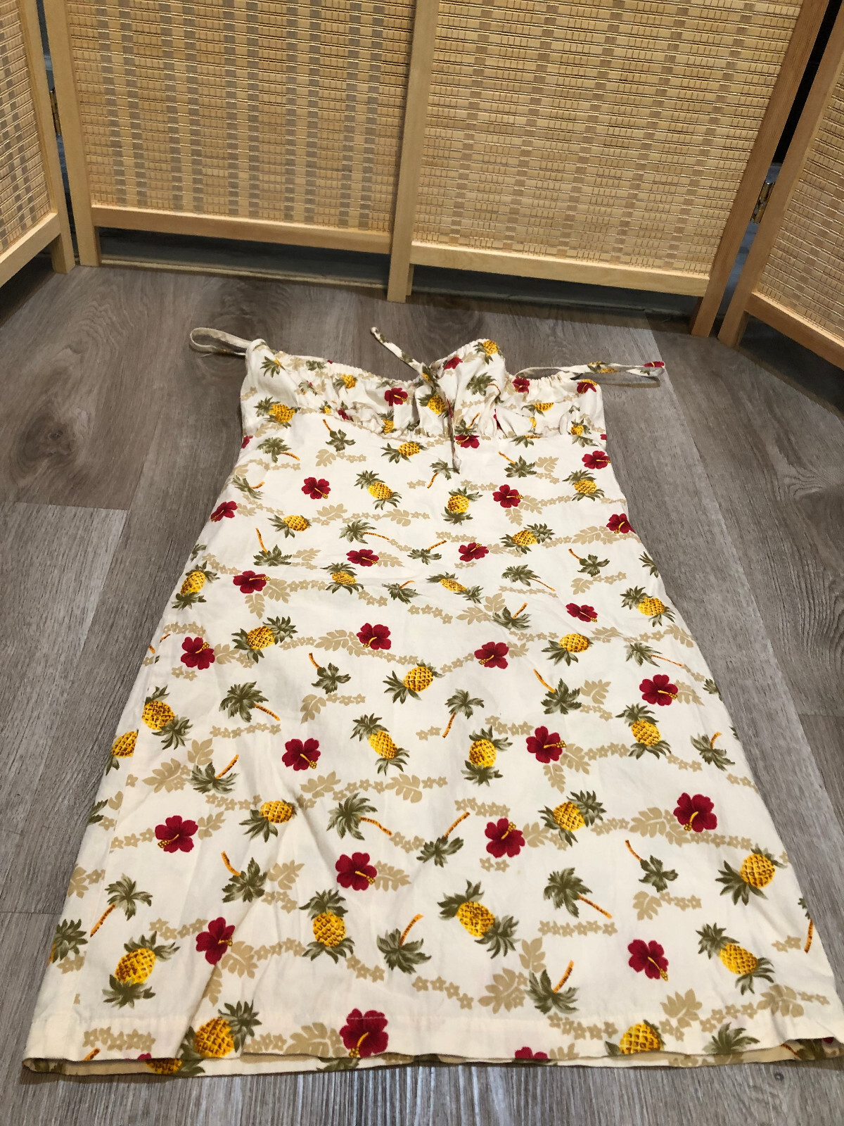 Kona Malia Hawaiian Luau Dress Sleeveless Small S Pineapple (H660)