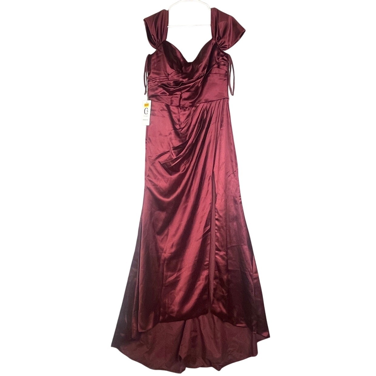 ChicSew Women’s 36 Bust Red Burgundy Polyester Off the Shoulder Formal Dress