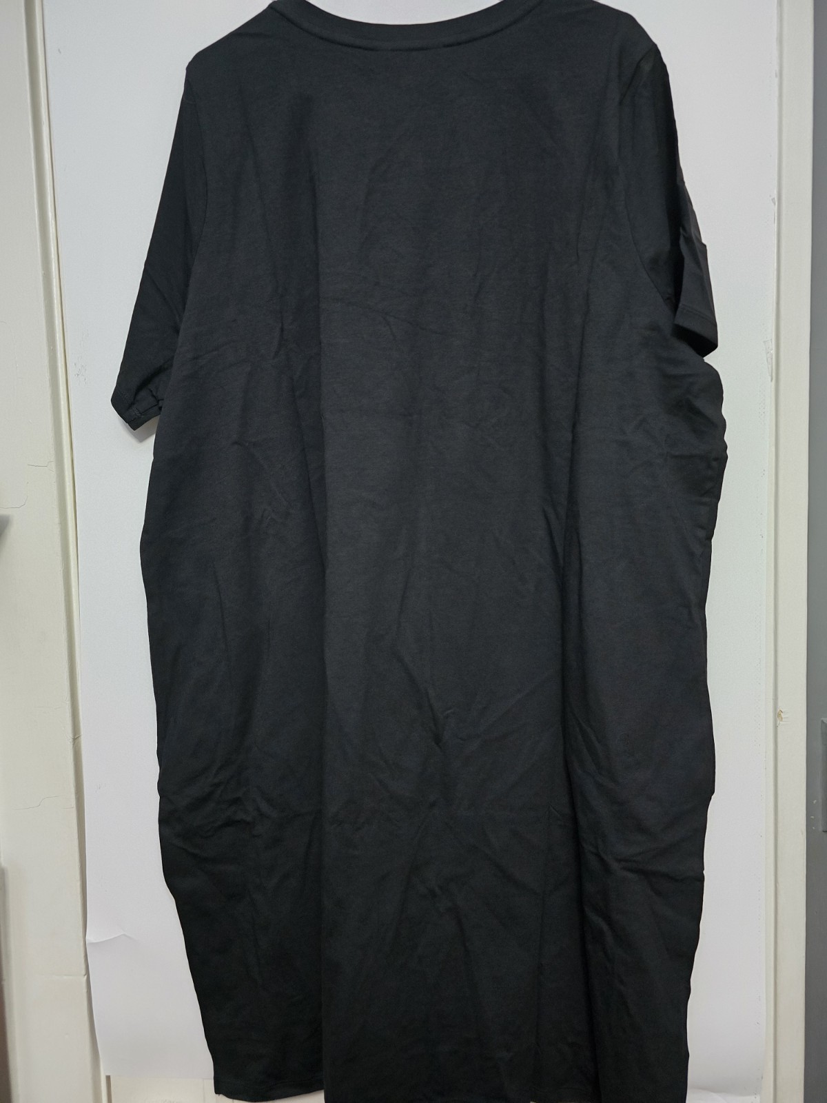 Terra and Sky Women’s Short Sleeve V neck T-shirt Dress, Size 2X 20W-22W Black