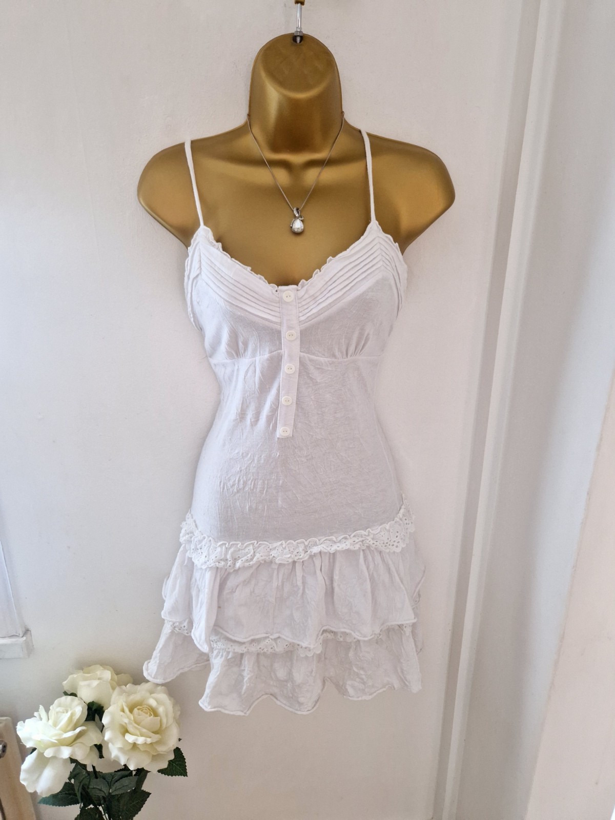 🤍 Rare Vintage Broderie Anglaise Rara Milkmaid Dress 10/12 🤍
