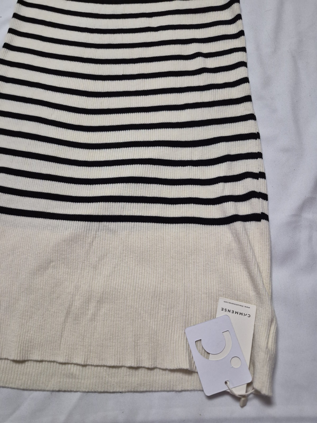 COMMENCE Knitted TURTLE NECK striped Cottagecore Fisherman Sweater Dress NWT XL