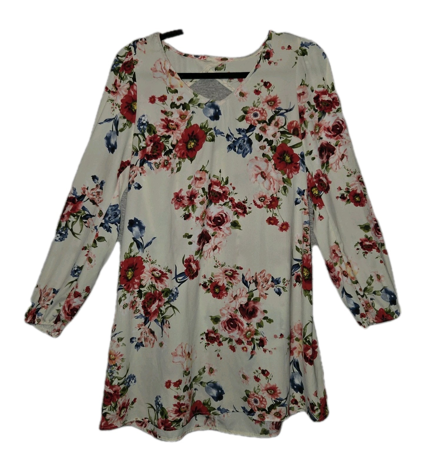 RED LOLLY Women’s Size Small Multicolor Floral Mini Dress Round Neck Pullover