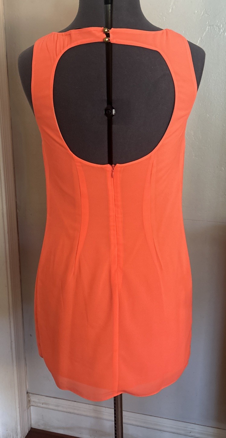 Paris & Me Boutique Mini Neon Dress with Cut Out. Summer- Cute! Sz Small