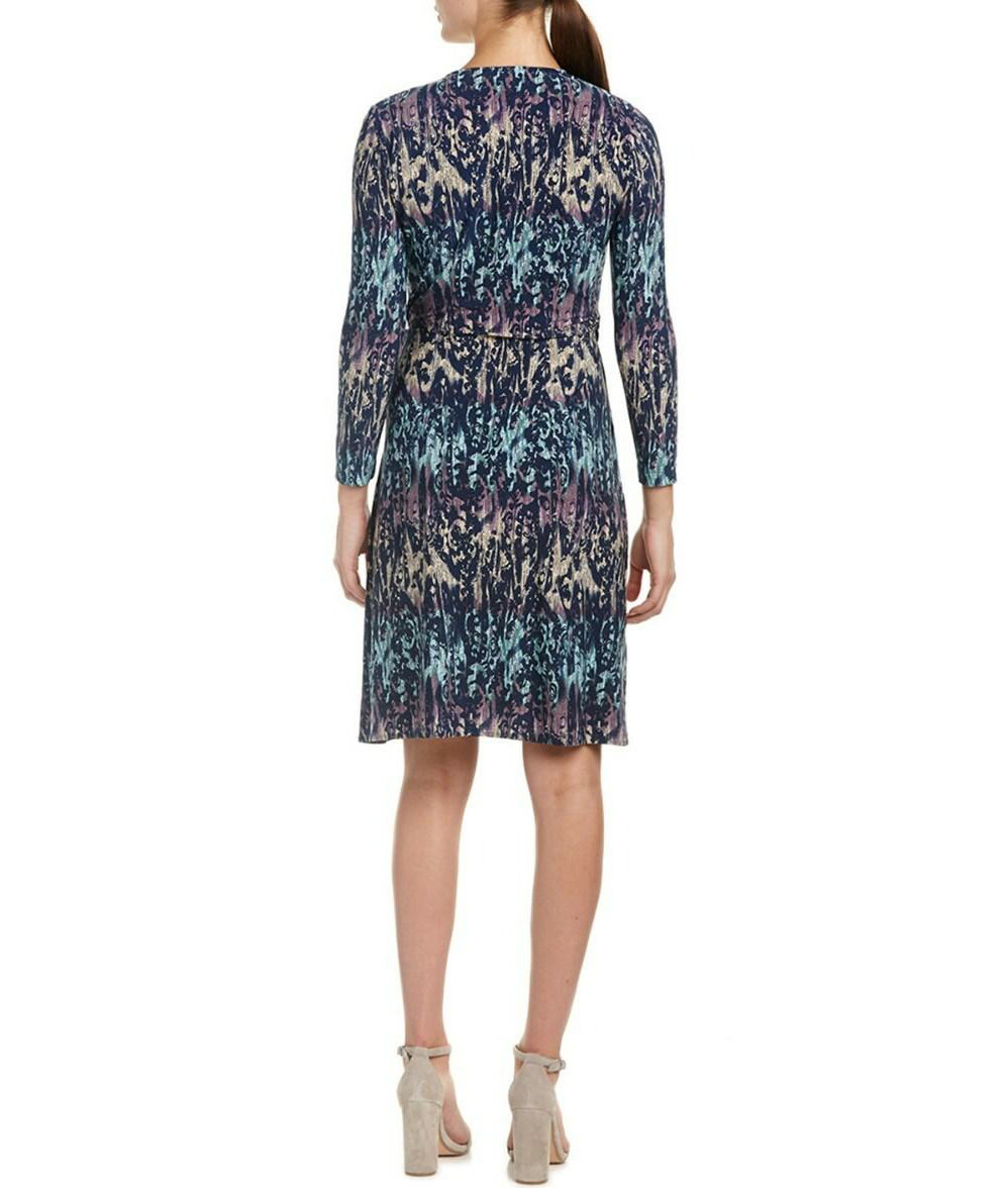 NEW BCBG MAXAZRIA VINTAGE BLUE COMBO ADELE WRAP DRESS ADN63A49/B869A SIZE M