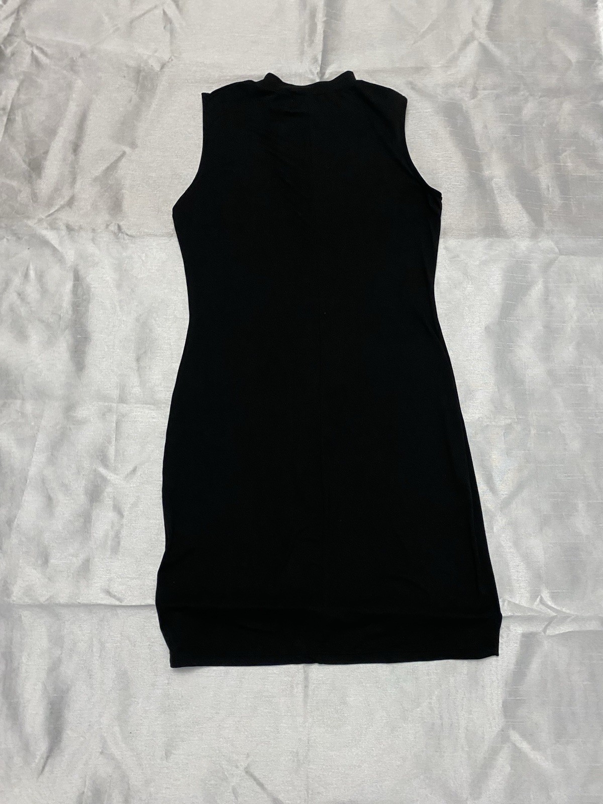 Say What? Womens S Black Solid Stretch Mock Neck Sleeveless Studded Bodycon