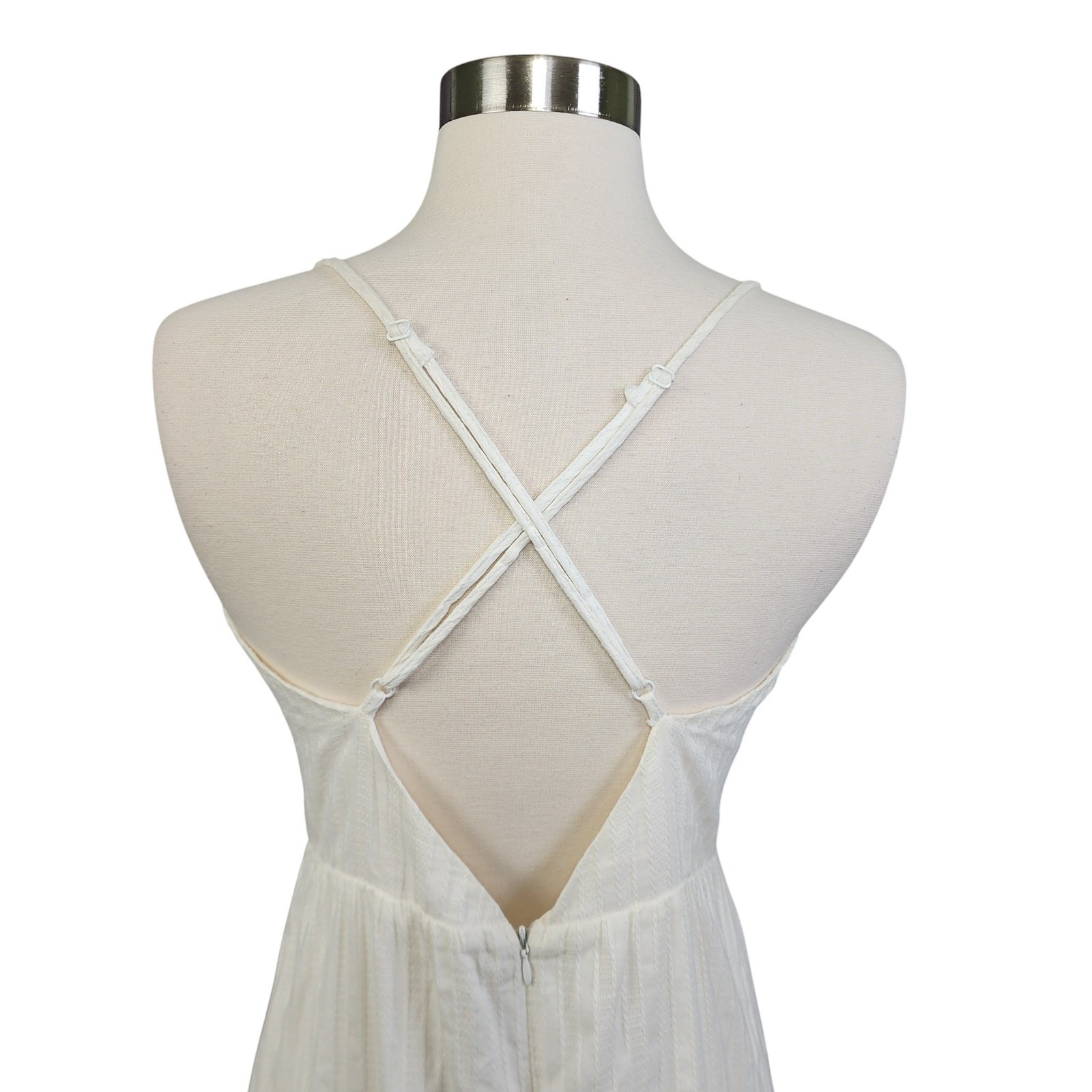 Lost + Wander Womens Asymmetrical Midi Dress Size Medium White Boho Bridal Beach