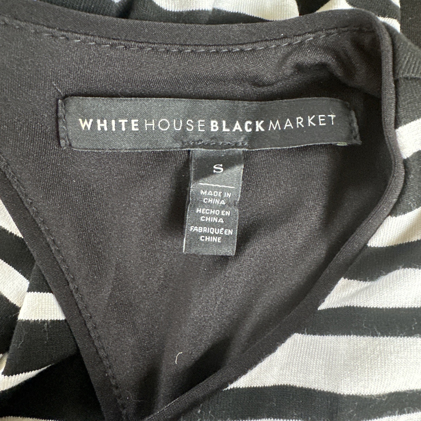 WHBM Black And White Geometric Pattern, Maxi Dress, Size Small
