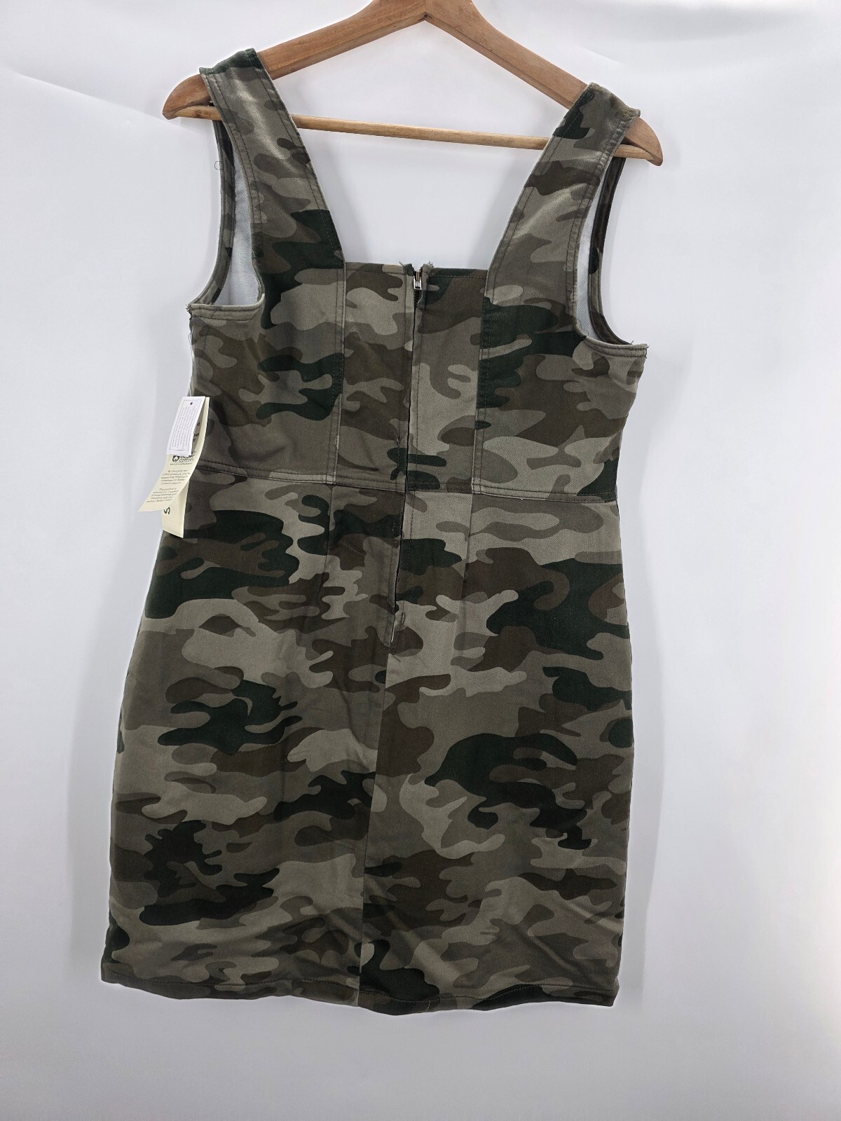 Camouflage Print Sleeveless Mini Dress with Square Neck