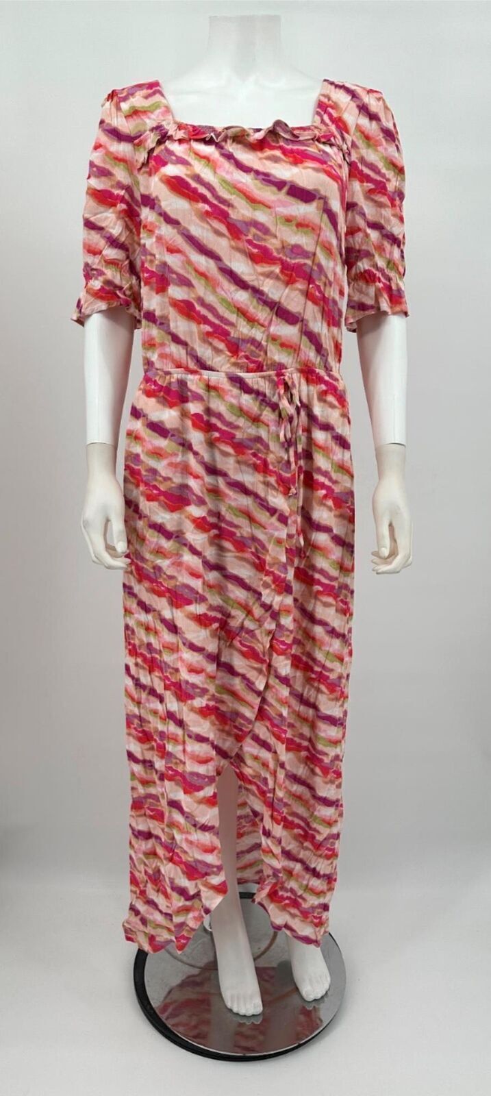 Fraiche by J Dress Multicolor Maxi Hi Low Moga Printed Sz L NEW NWT N156