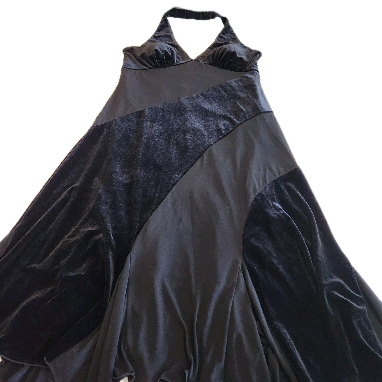 AB Studio Vintage 90s NEW Halter Black Maxi Witchy Whismygoth Gothic Women SZ M