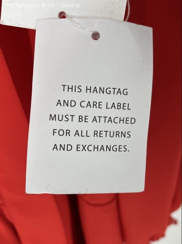 Justfab Womens Red Long Sleeve Tie Neck Fit & Flare Dress Size X-Large