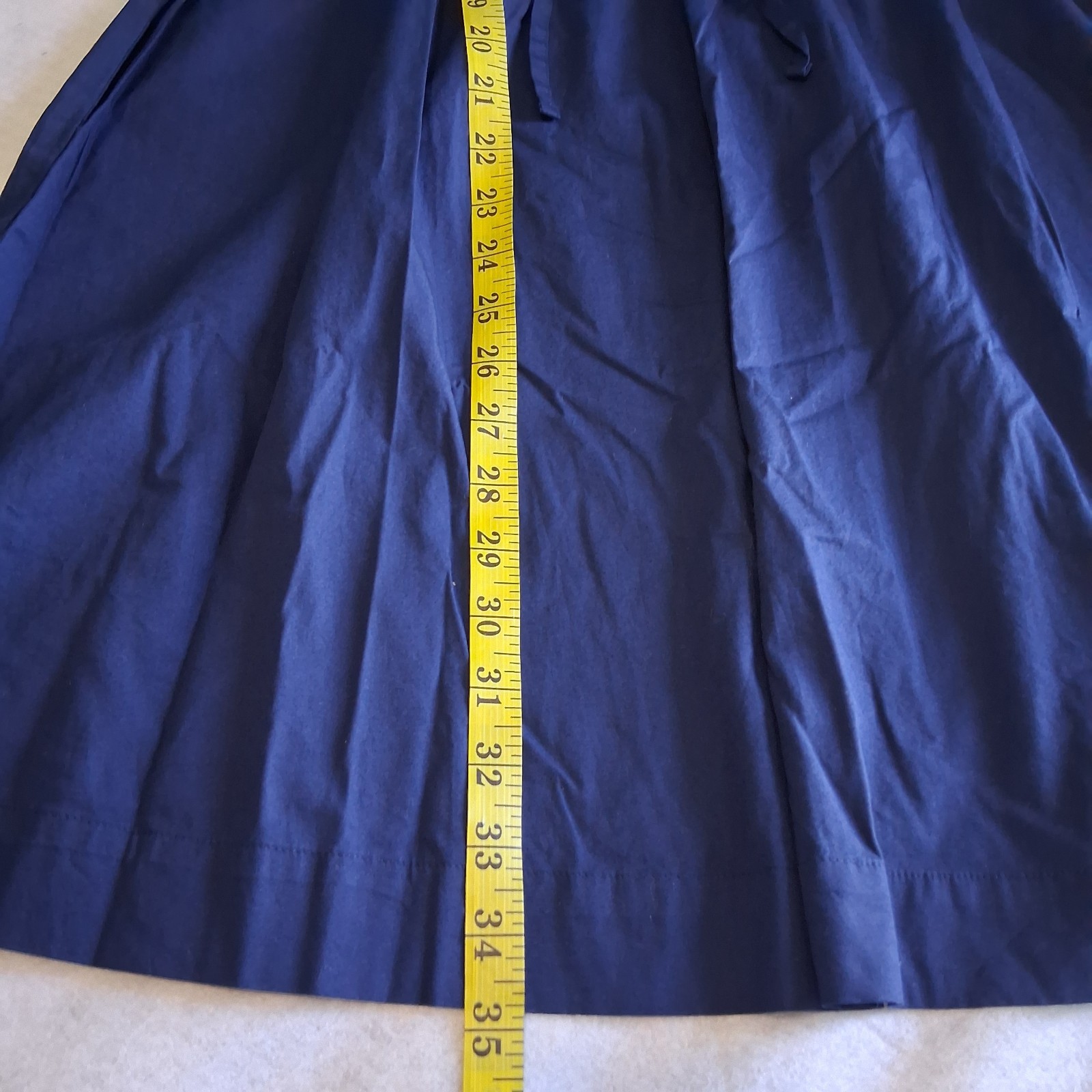 J.Crew Navy blue Collared Button front mini dress drawstring Waist Size 6 NWT