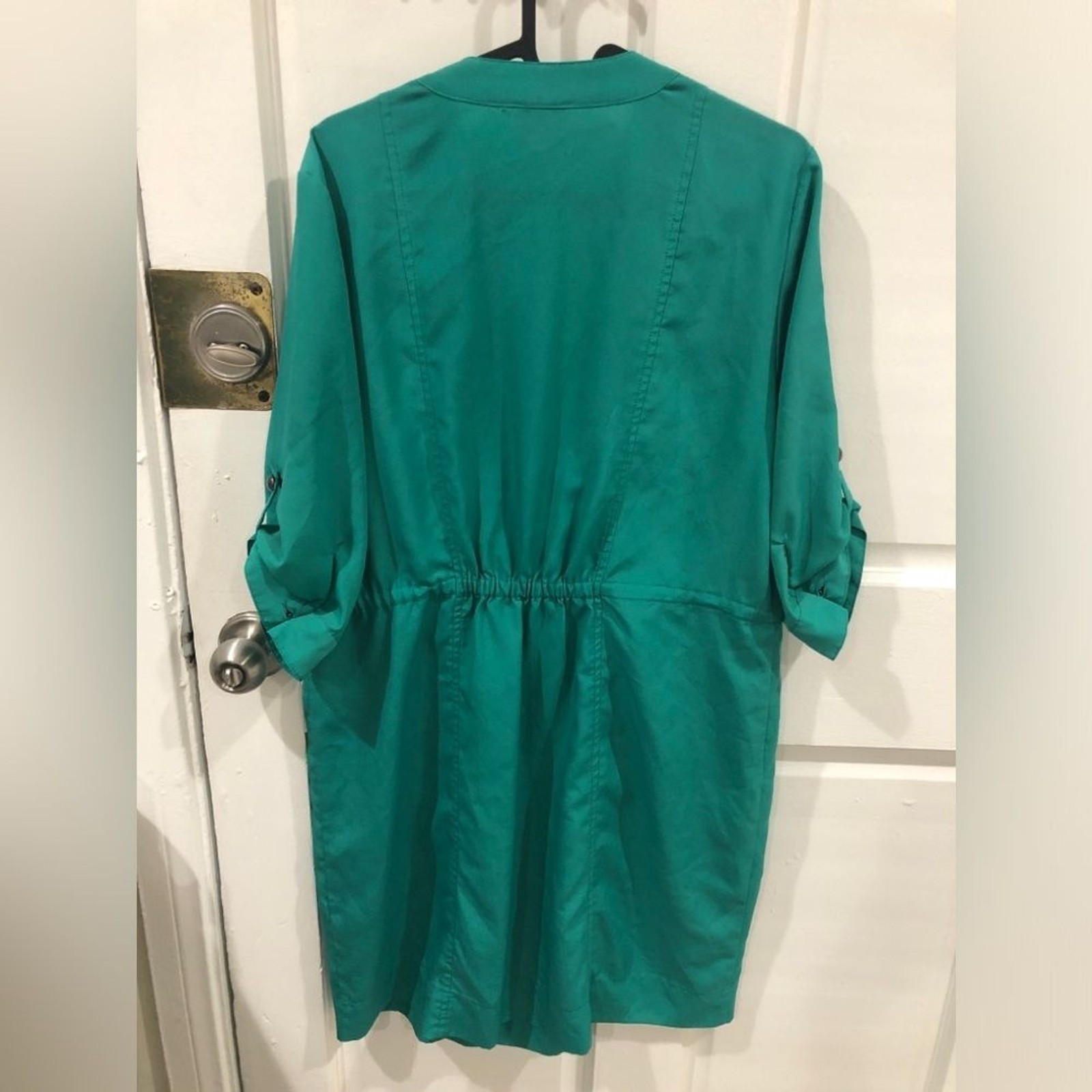 Beige by eci Green Lightweight Utility Shirt Dress size 12