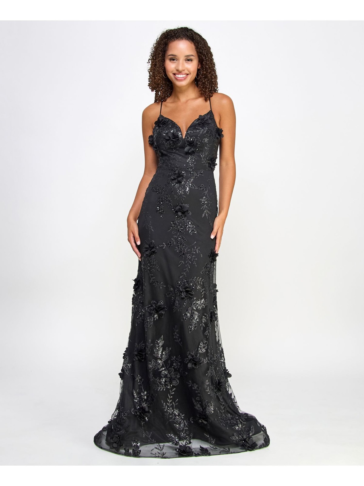 SAY YES TO THE Womens Dress Black Formal Accent Up Op Juniors 12
