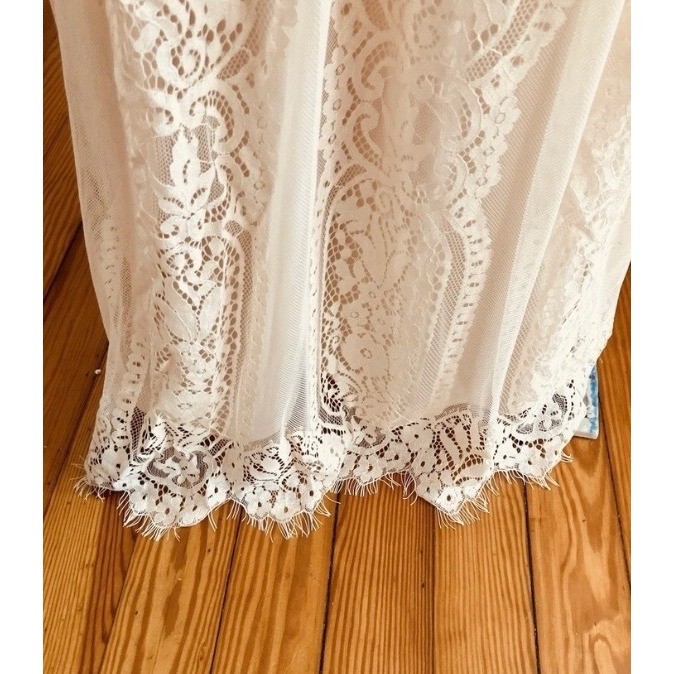 NWT Blencot dress Lace Maxi Short Sleeve peach Boho coastal cowboy Sz m
