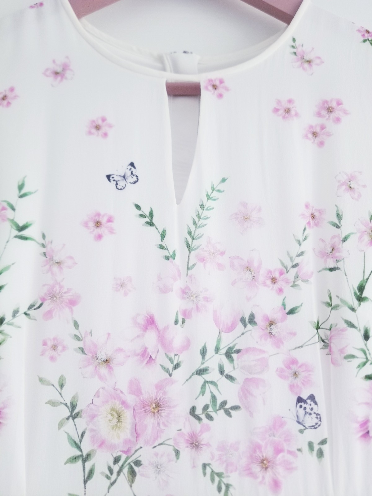 Hobbs Skye Floral Print Pure Silk Midi Dress Ivory Pink Size UK 10 Petite (8-10)