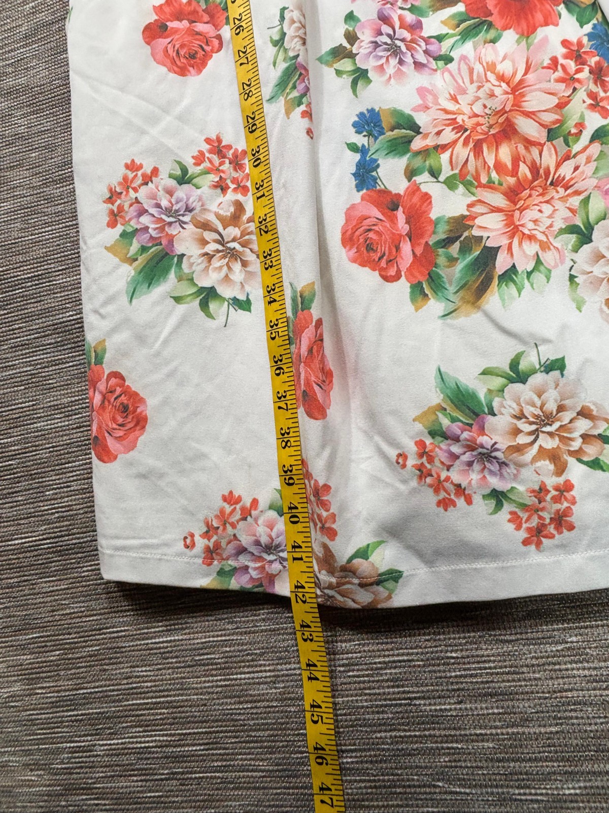 ModCloth Elegant Reflections Floral Sheath Dress Womens Size 2X White Cap Sleeve