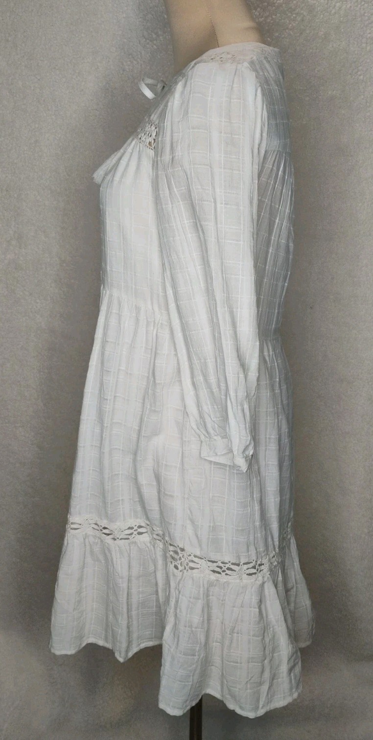 Knox Rose NWT Ivory Long Sleeve Peasent/Hippie Dress S